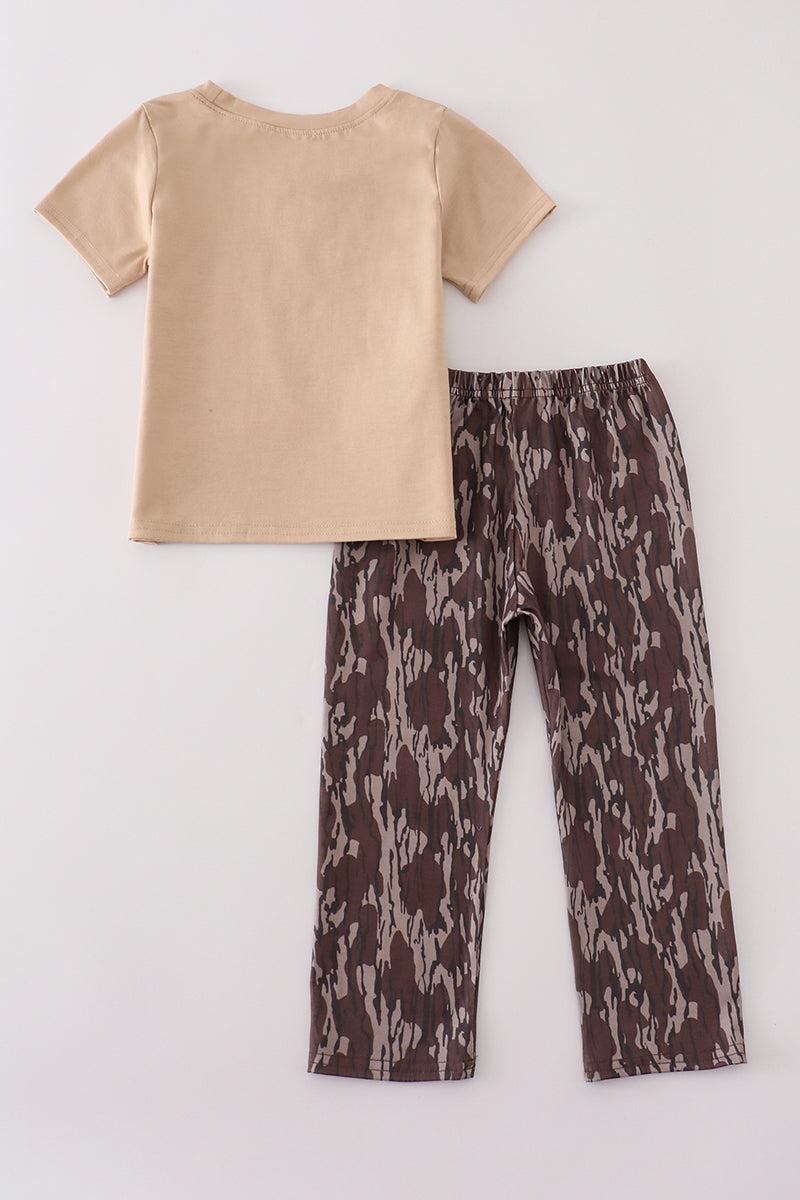Camouflage antler embroidery pants set Product Image