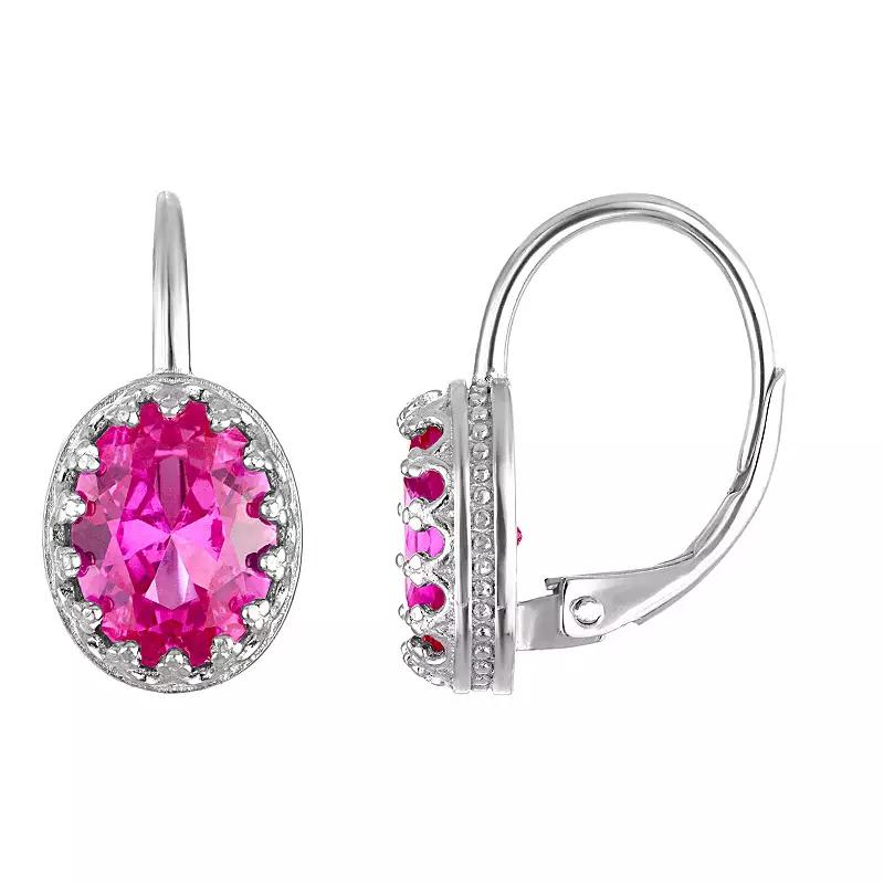 Designs by Gioelli Sterling Silver Gemstone Leverback Earrings, Women's, Cr Aquamarine Product Image