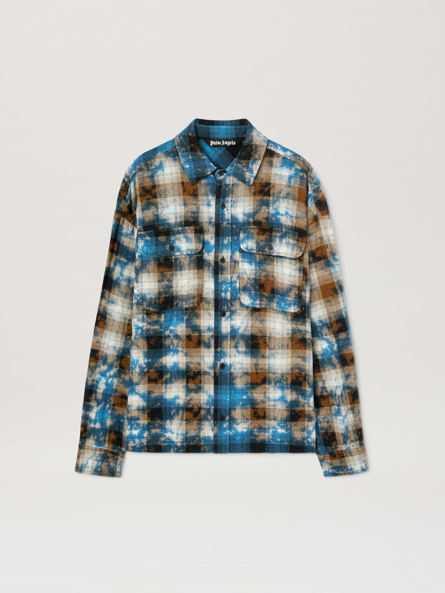 CURVED LOGO CHECK SHIRT LS LIGHT BLUE - Product Image