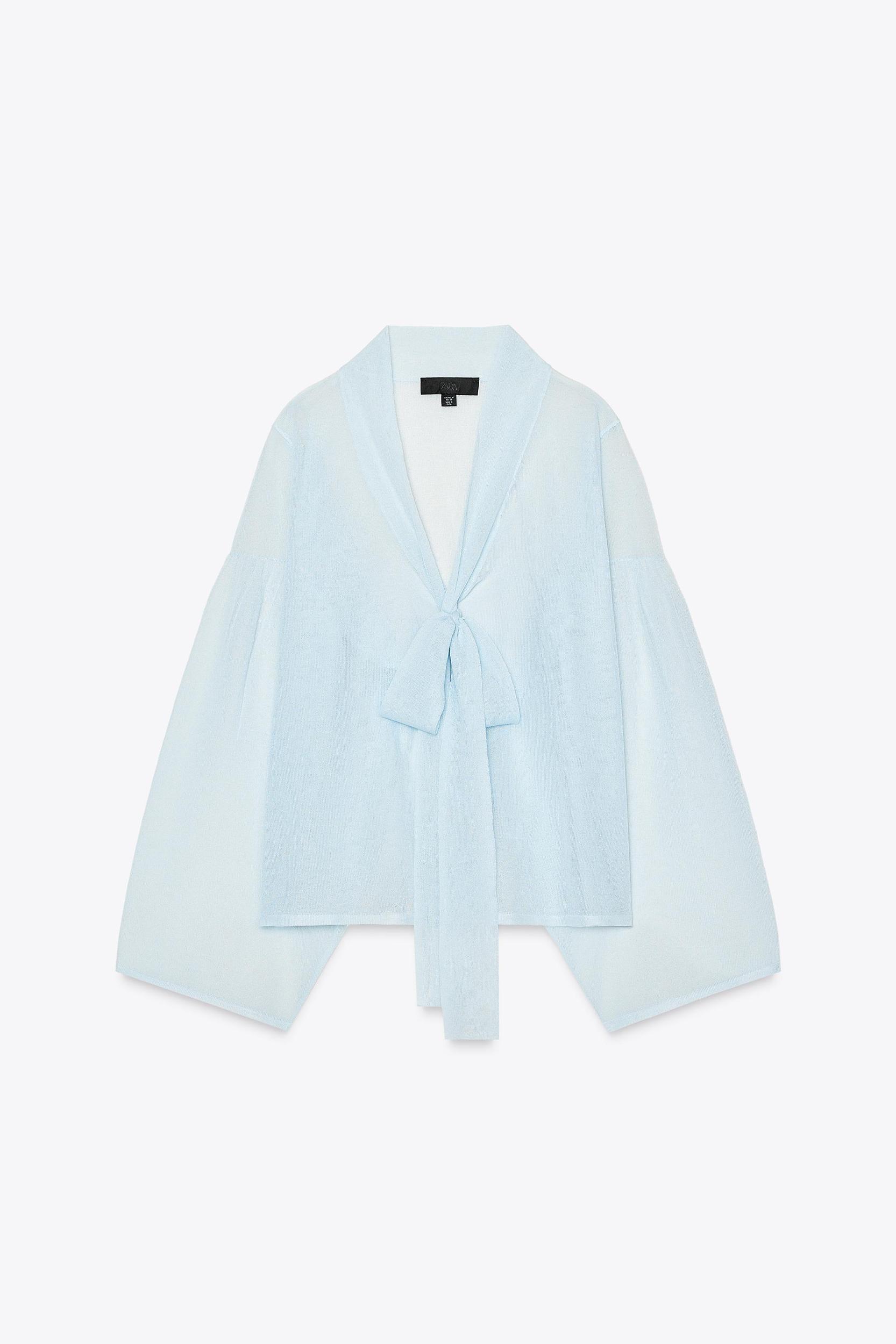 SEMI-SHEER KNIT BLOUSE Product Image