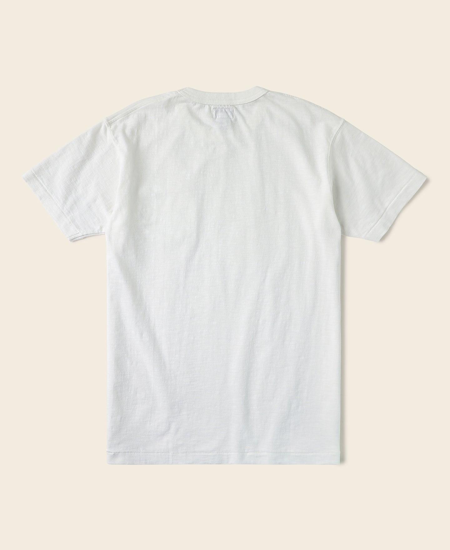 Loopwheel Tubular Slub Cotton Pocket T-Shirt - White Product Image