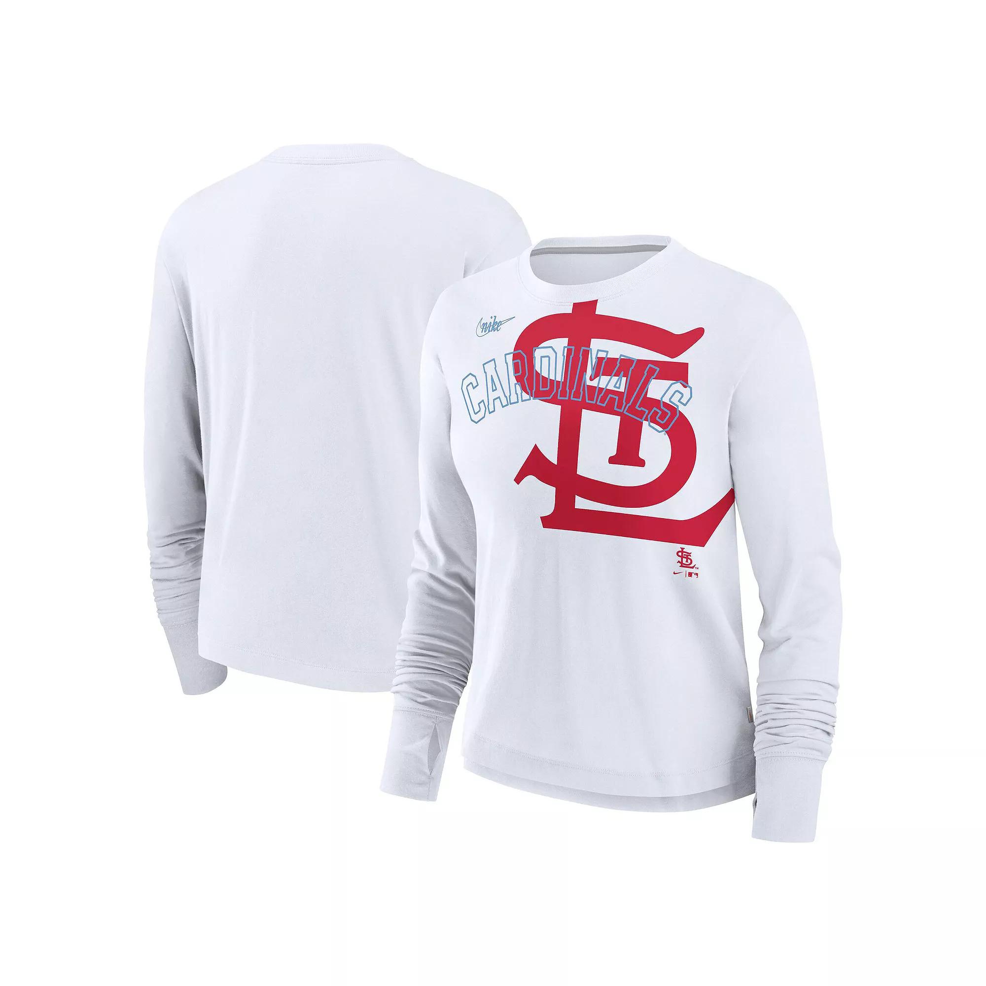 Women's Nike White St. Louis Cardinals Cooperstown Collection Long Sleeve T-Shirt,  Product Image