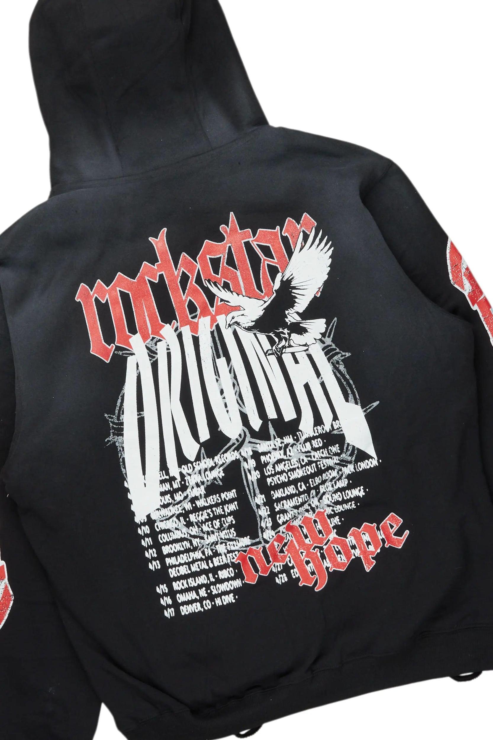 Burial Black Hoodie/Stacked Flare Jean Bundle Male Product Image