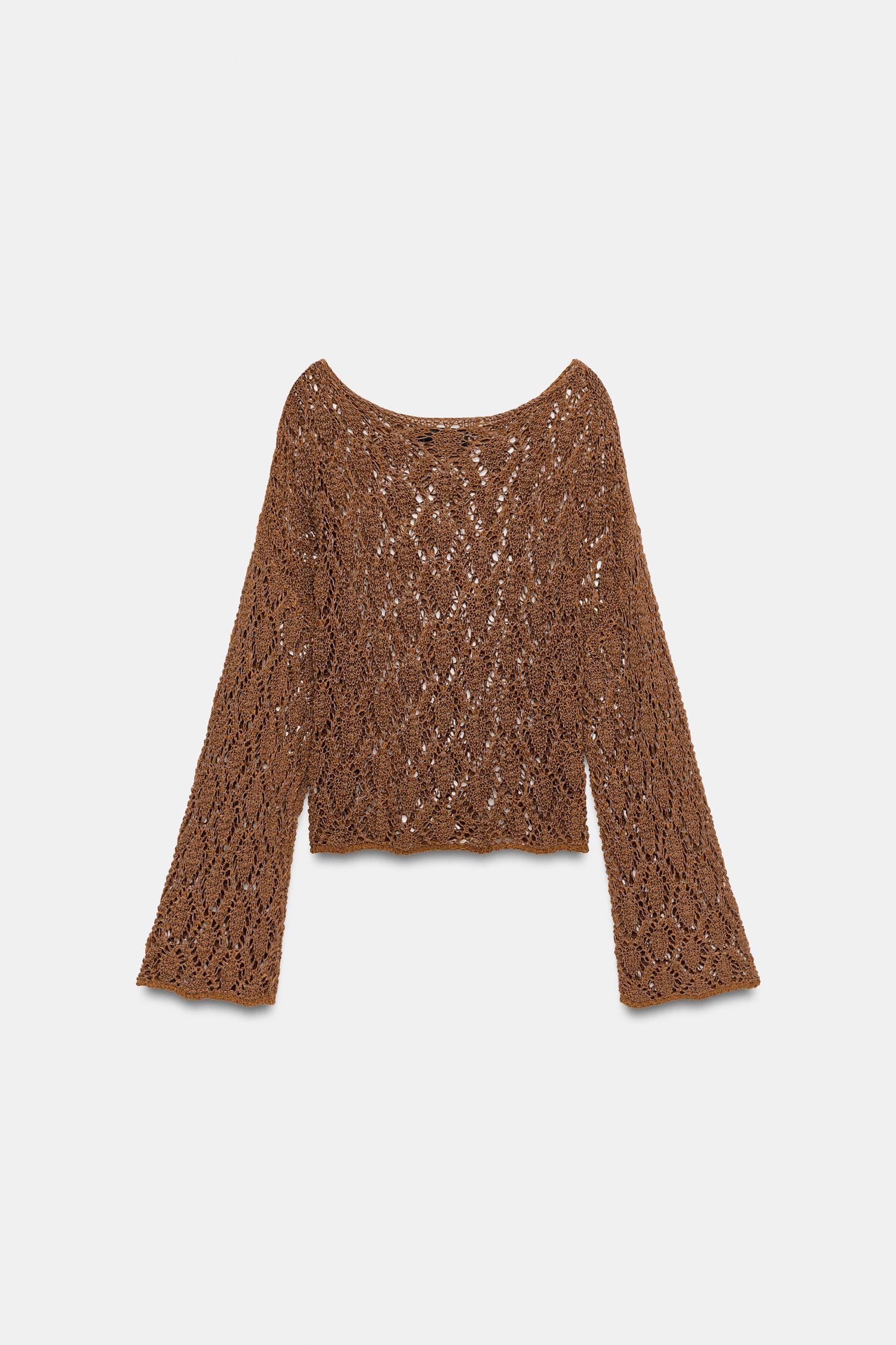 OPEN-KNIT BELL SLEEVE JUMPER Product Image