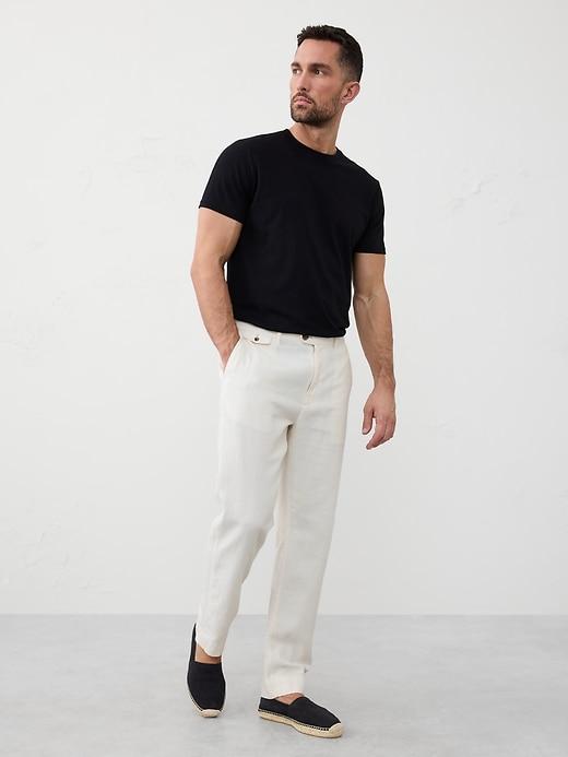 Slim-Straight Linen-Blend Trouser Product Image