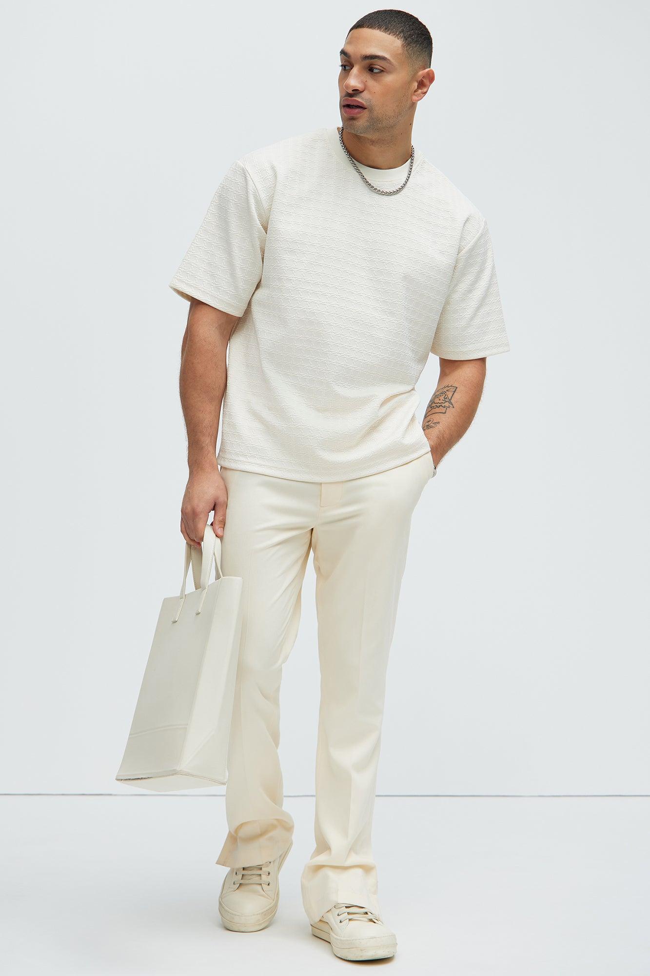 8 AM Textured Short Sleeve Tee - Off White Product Image