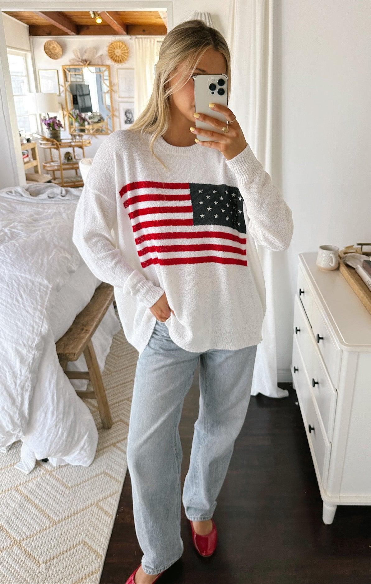Woodsy Sweater ~ American Flag Knit Product Image