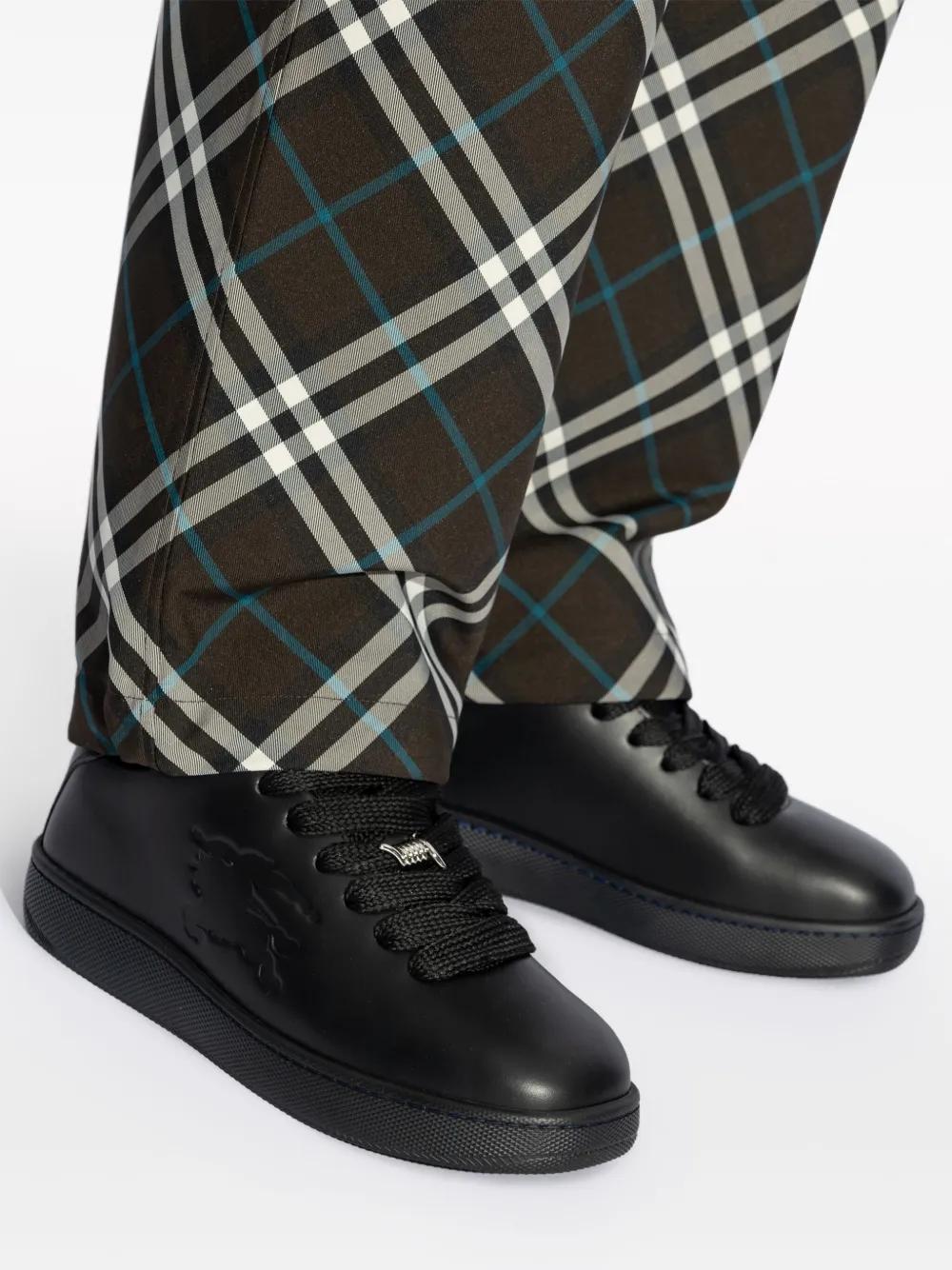 twisted metal detail leather sneakers Product Image