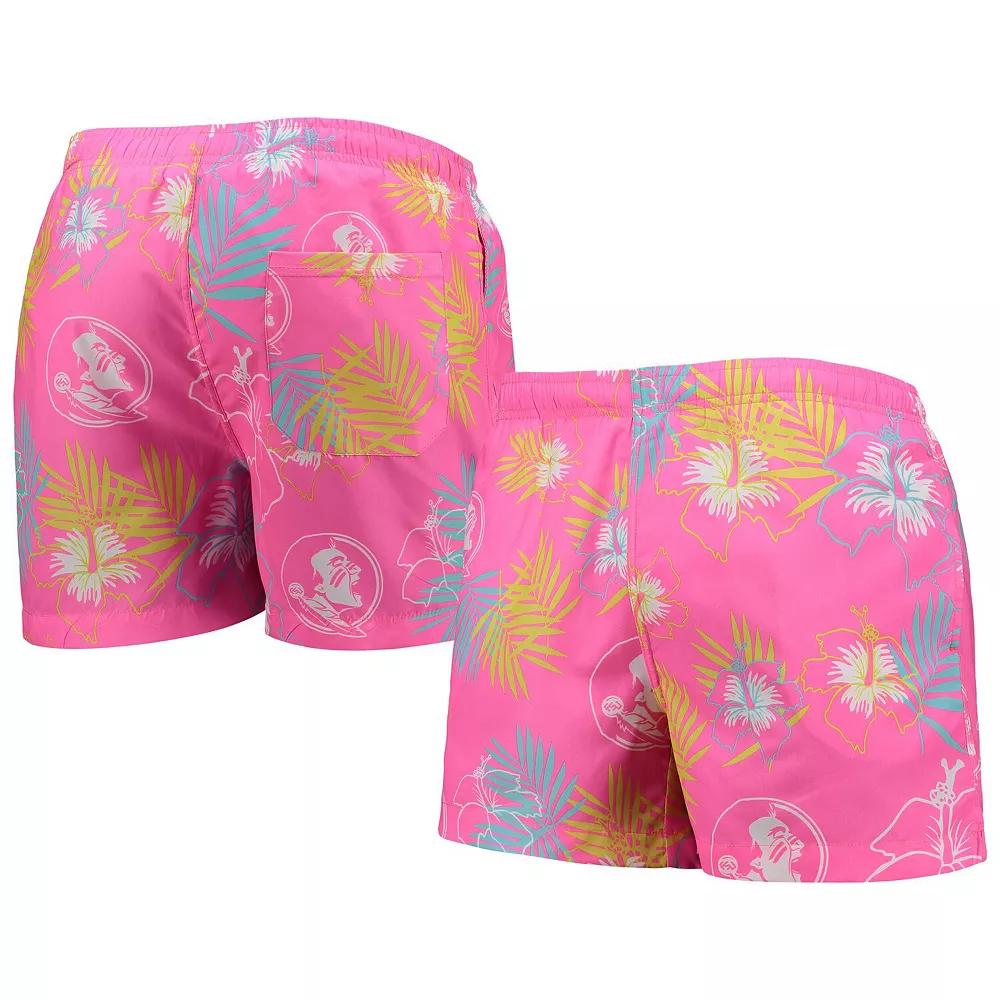 Men's FOCO Pink Florida State Seminoles Neon Floral Swim Trunks, Size: XL Product Image