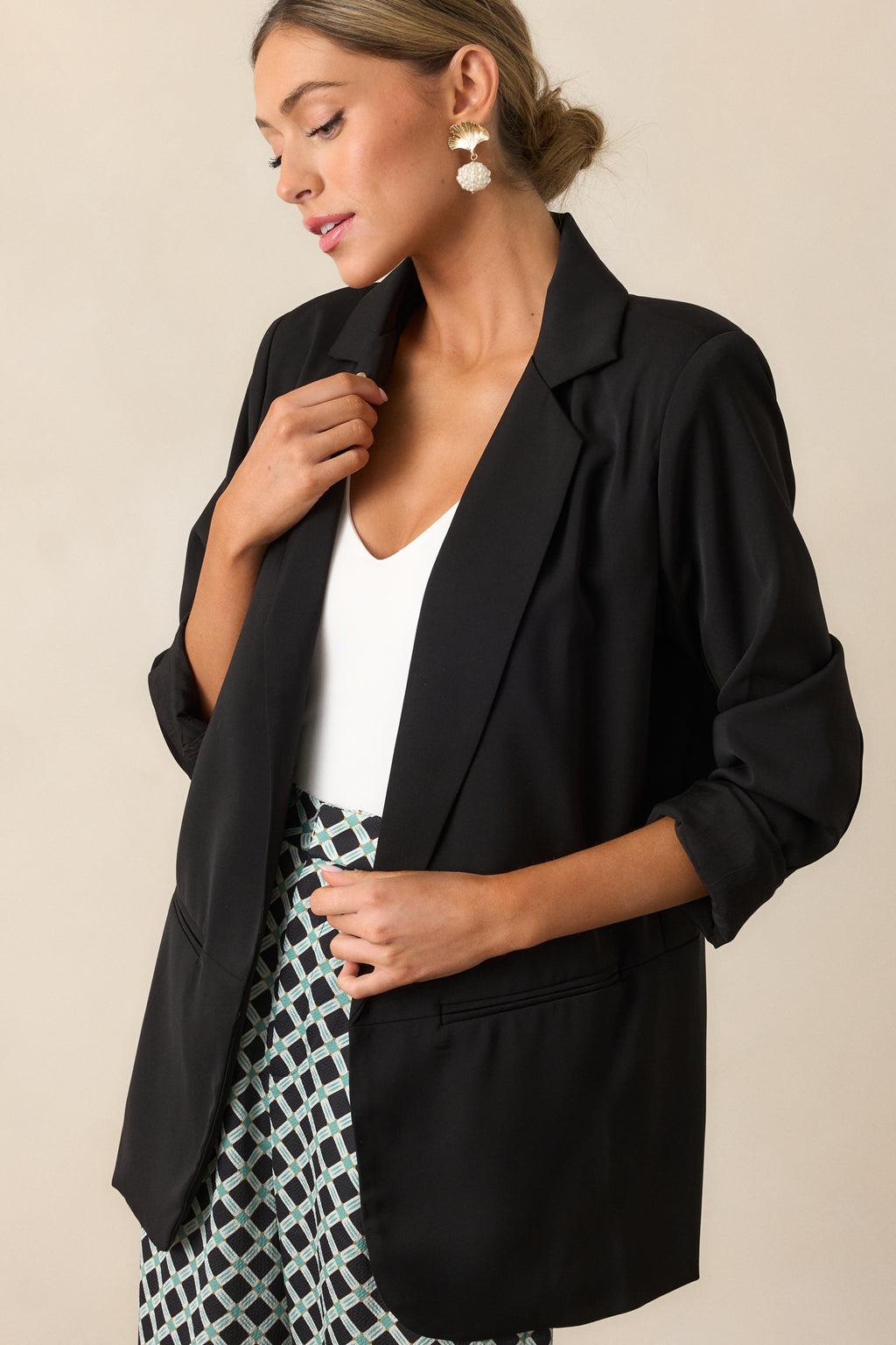 Radiant Horizons Black Oversized Blazer Product Image