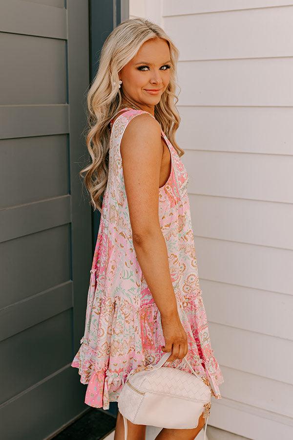 Chic and Serene Floral Mini Dress Product Image