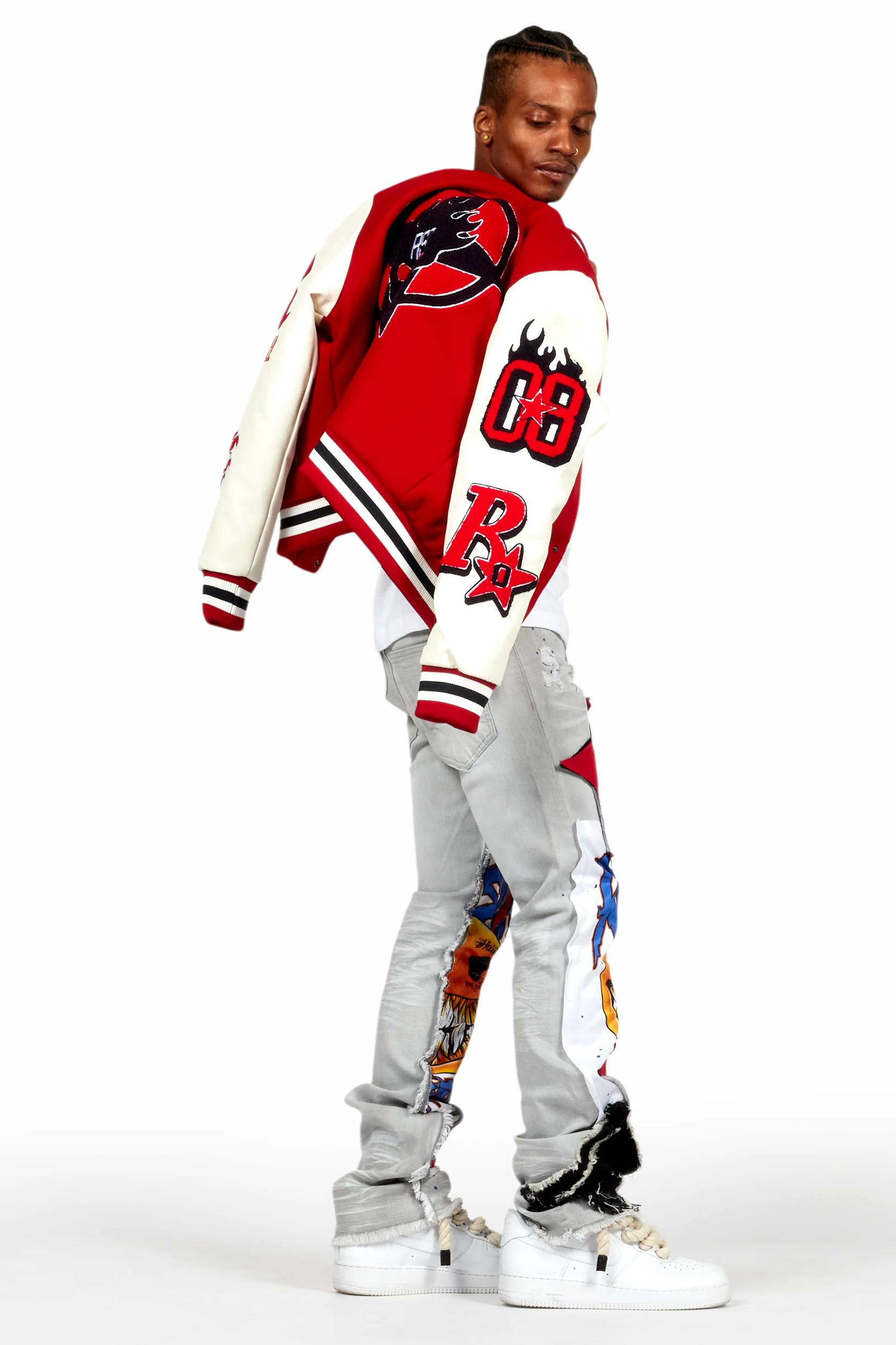 Skoll Red Varsity Jacket Male Product Image