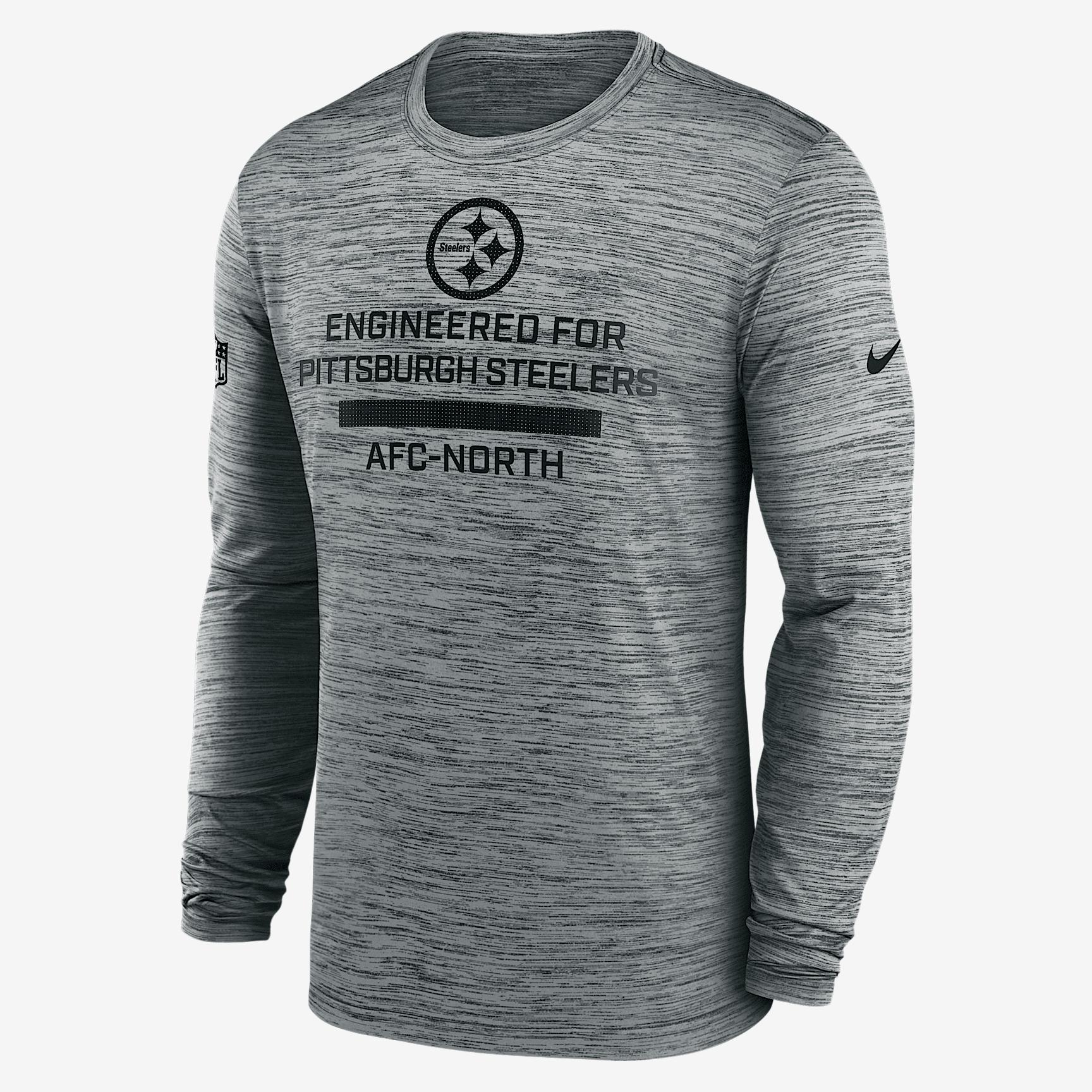 Pittsburgh Steelers Sideline Team Issue Velocity Nike Mens Dri-FIT NFL Long-Sleeve T-Shirt | 02EQ06G7L-QVX Product Image