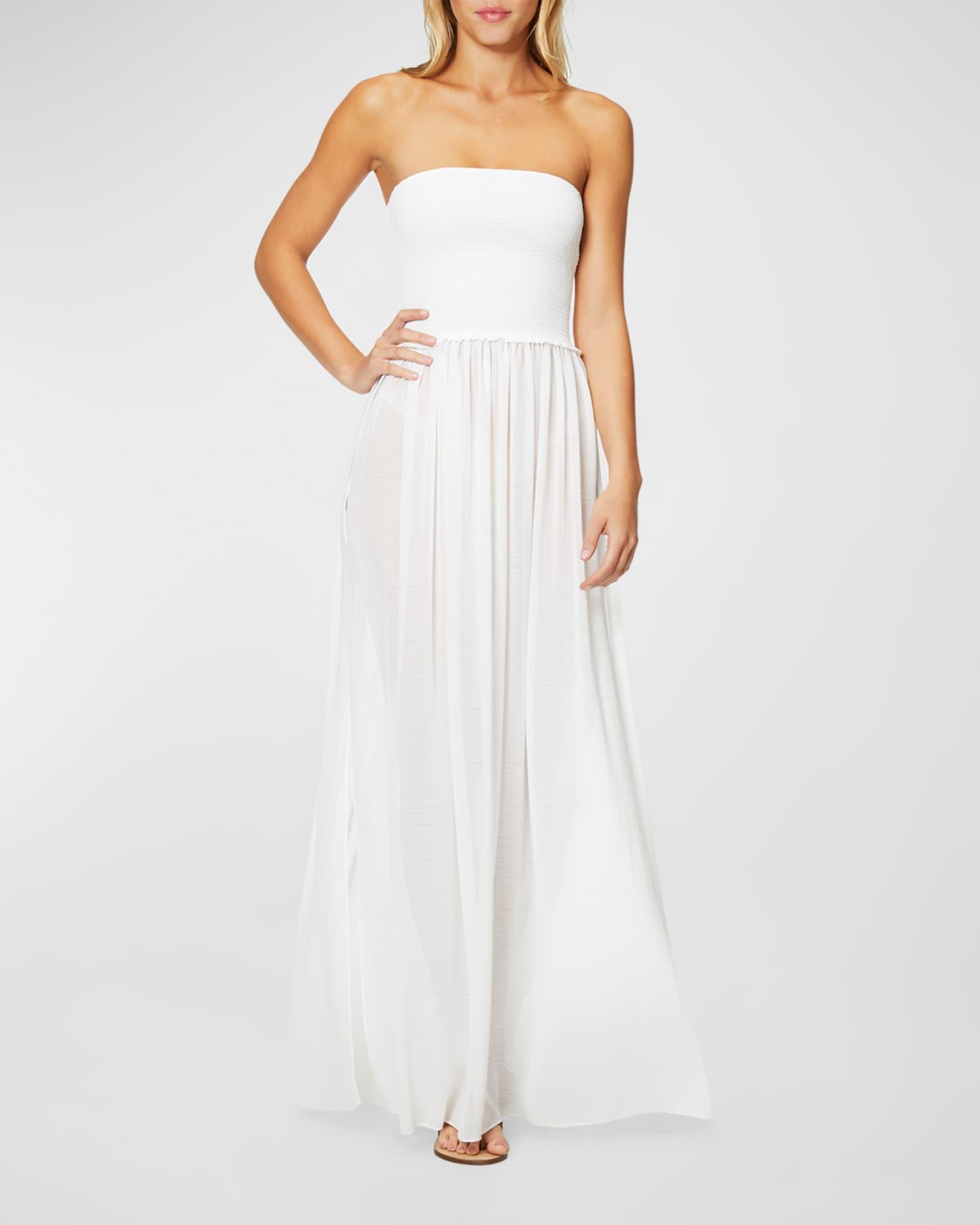 Womens Calista Smocked Strapless Flare Dress Product Image