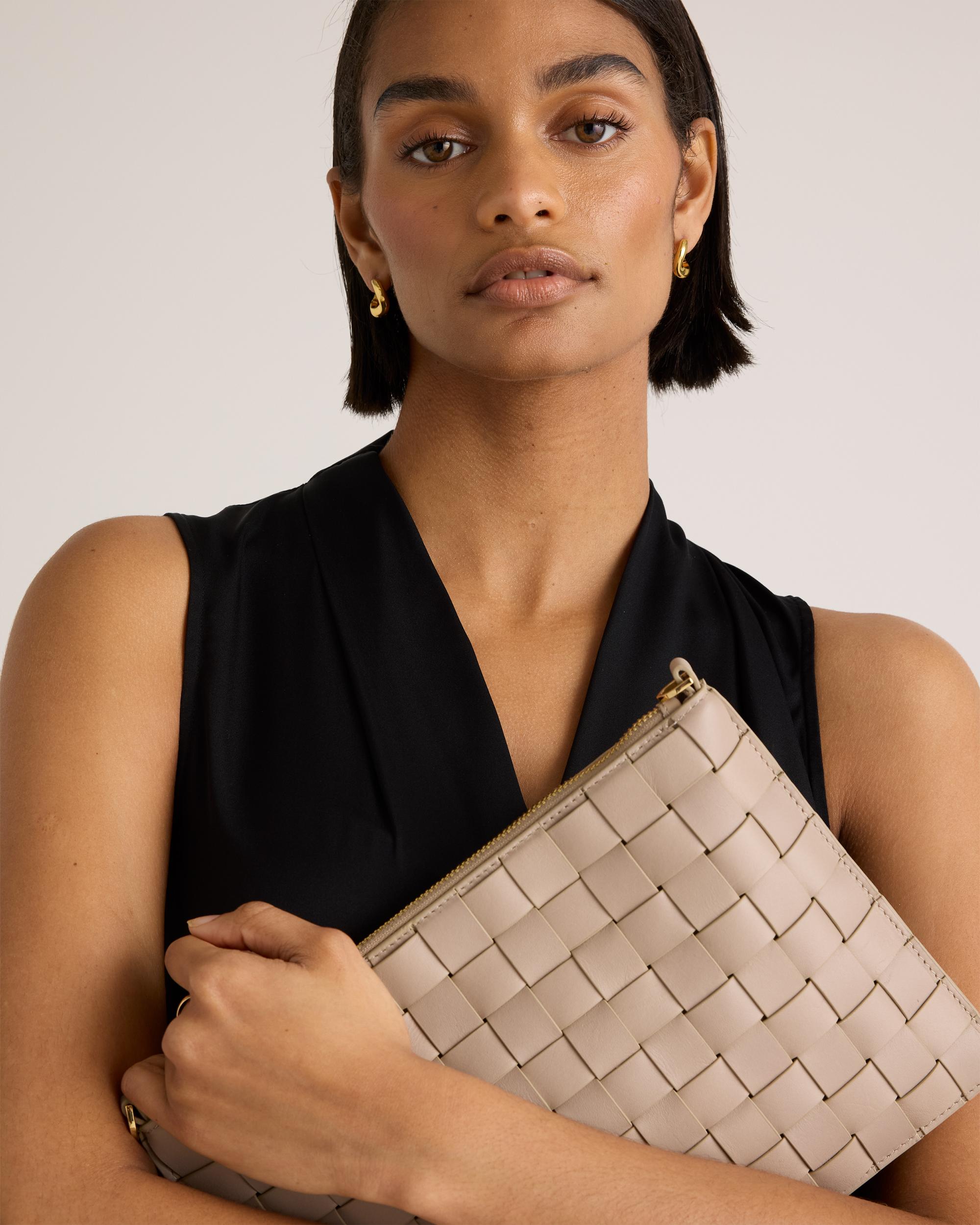 Quince | Women's Italian Leather Handwoven Convertible Crossbody Product Image