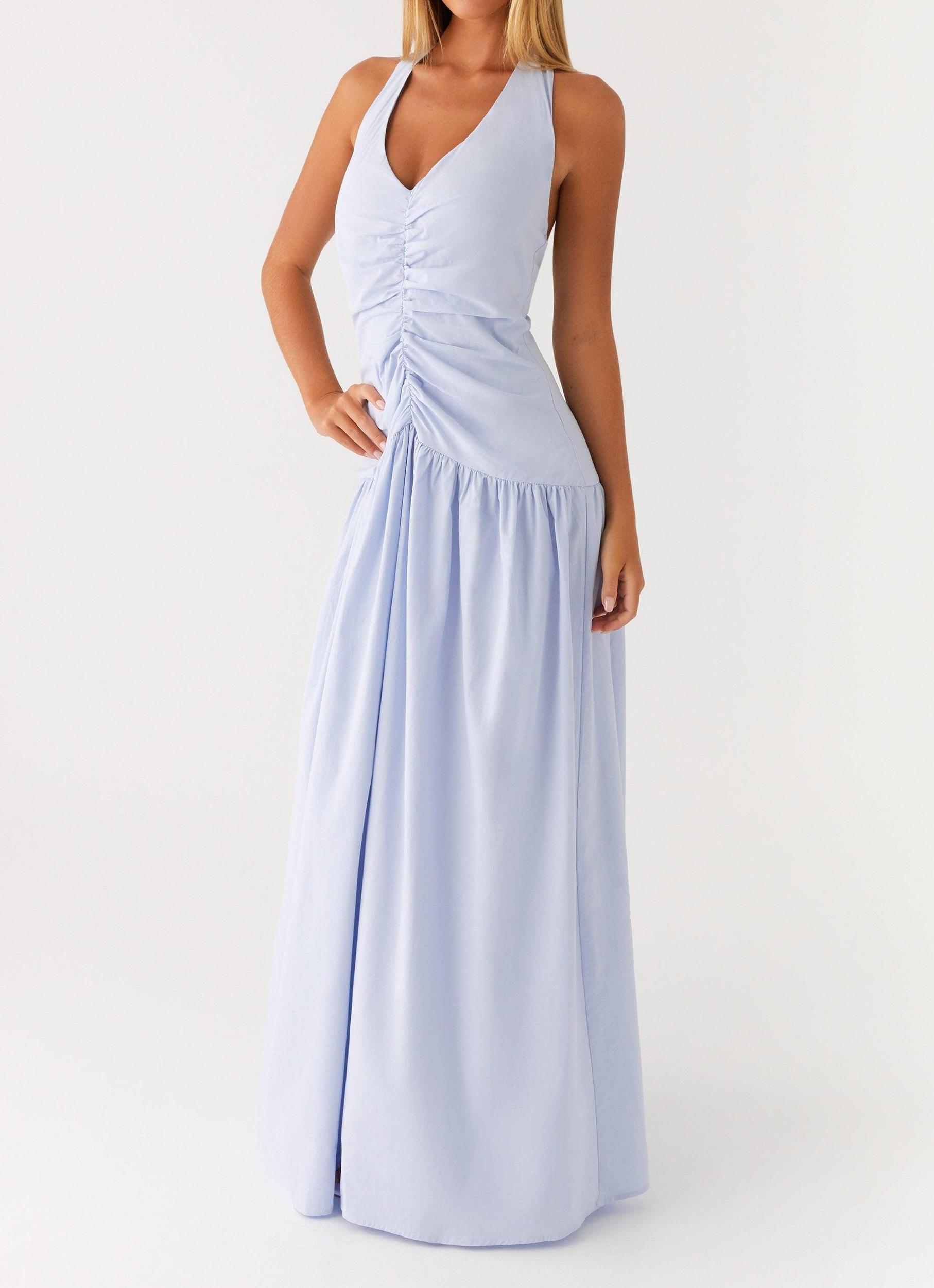 Worth The Wait Maxi Dress - Heather Blue Product Image