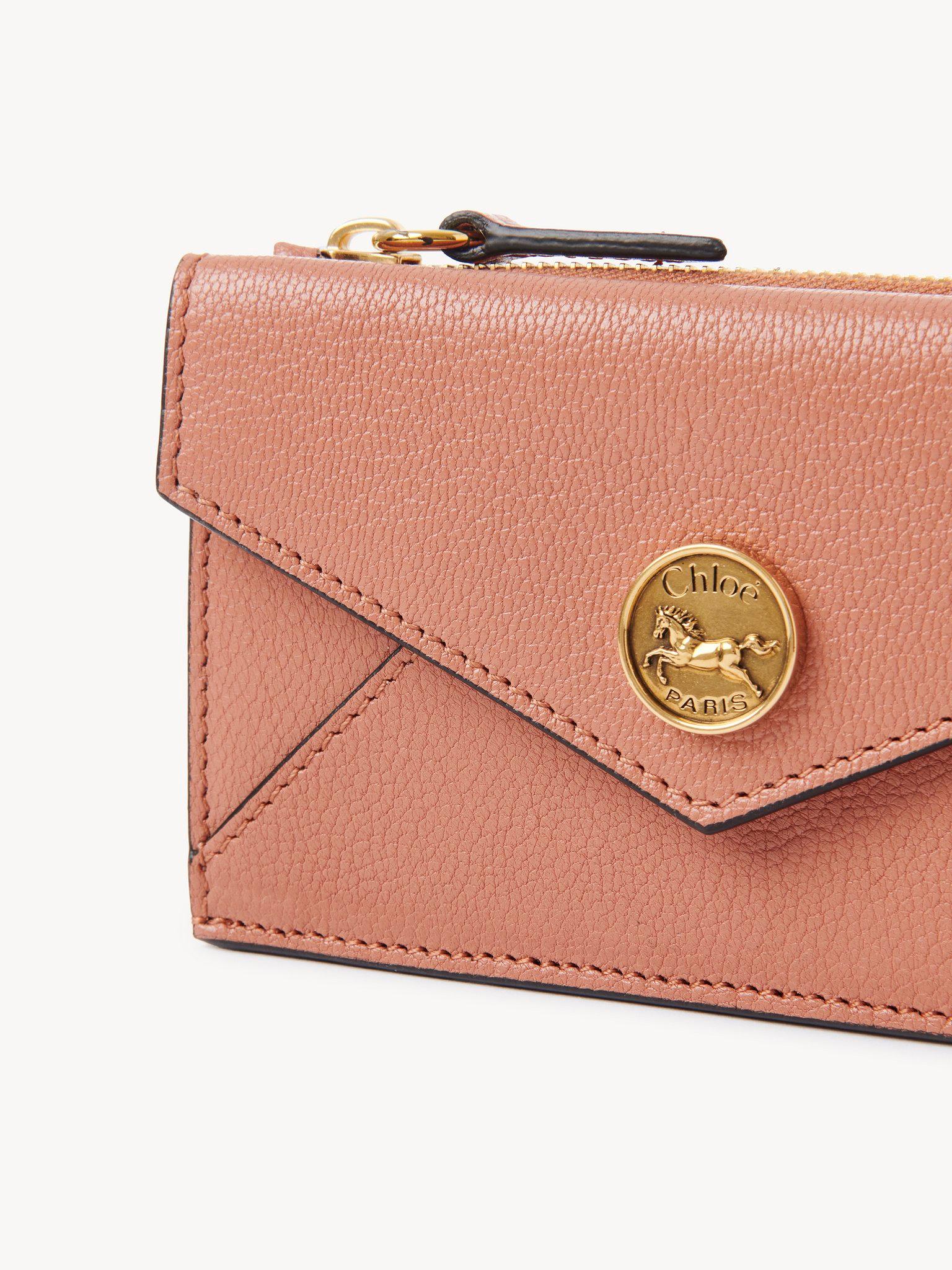 Small Envelope purse with card slots in grained leather Product Image