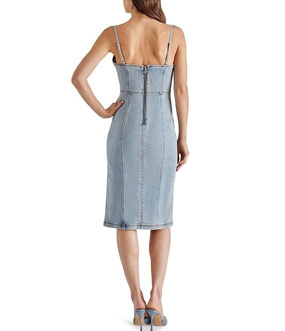 Steve Madden Giselle Denim Scoop Neck Sleeveless Dress Product Image