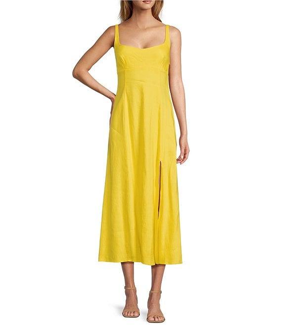 Antonio Melani Opel Linen Sweetheart Neck Sleeveless A-Line Dress Product Image