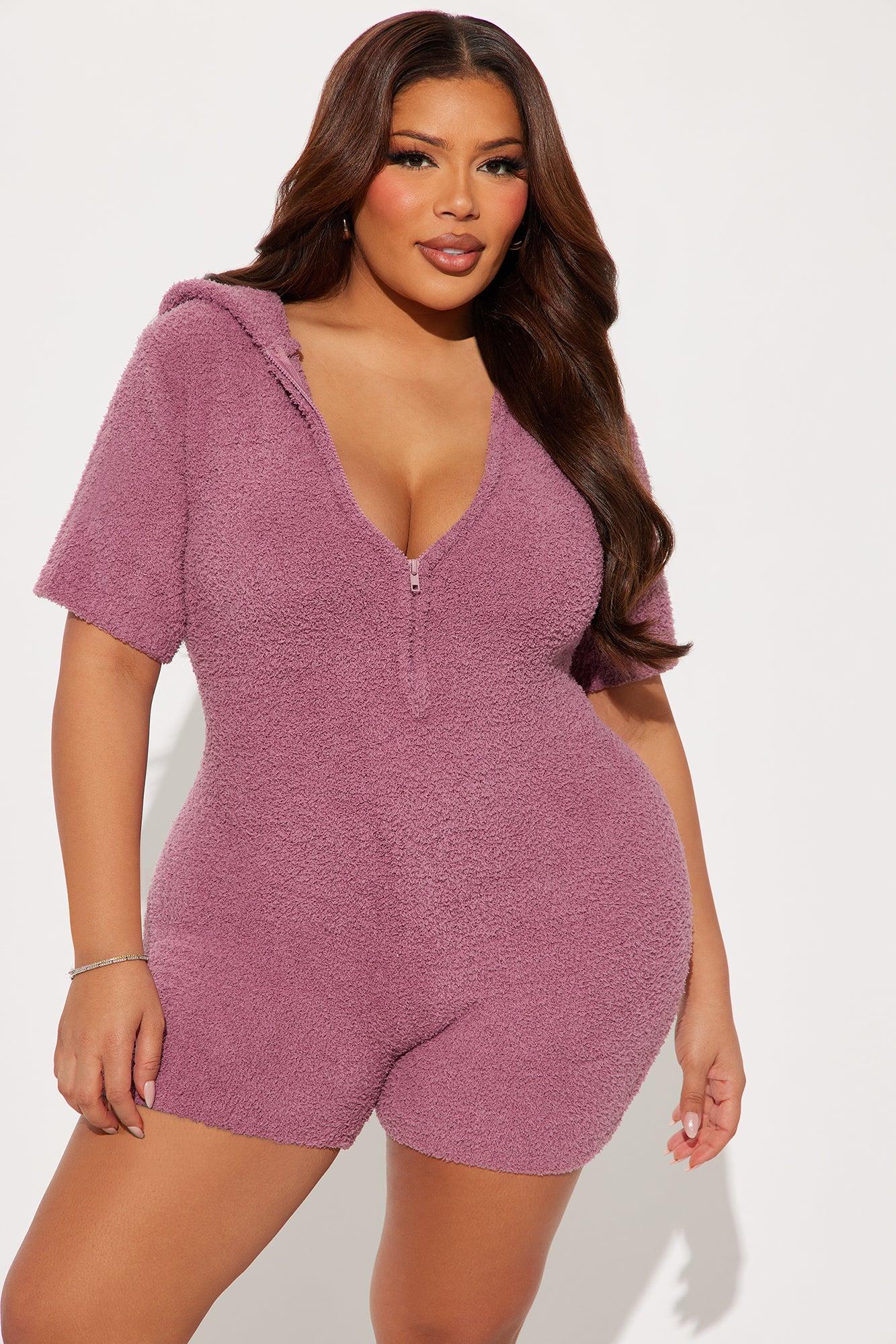 Cozy Era Short Sleeve Romper - Plum Product Image