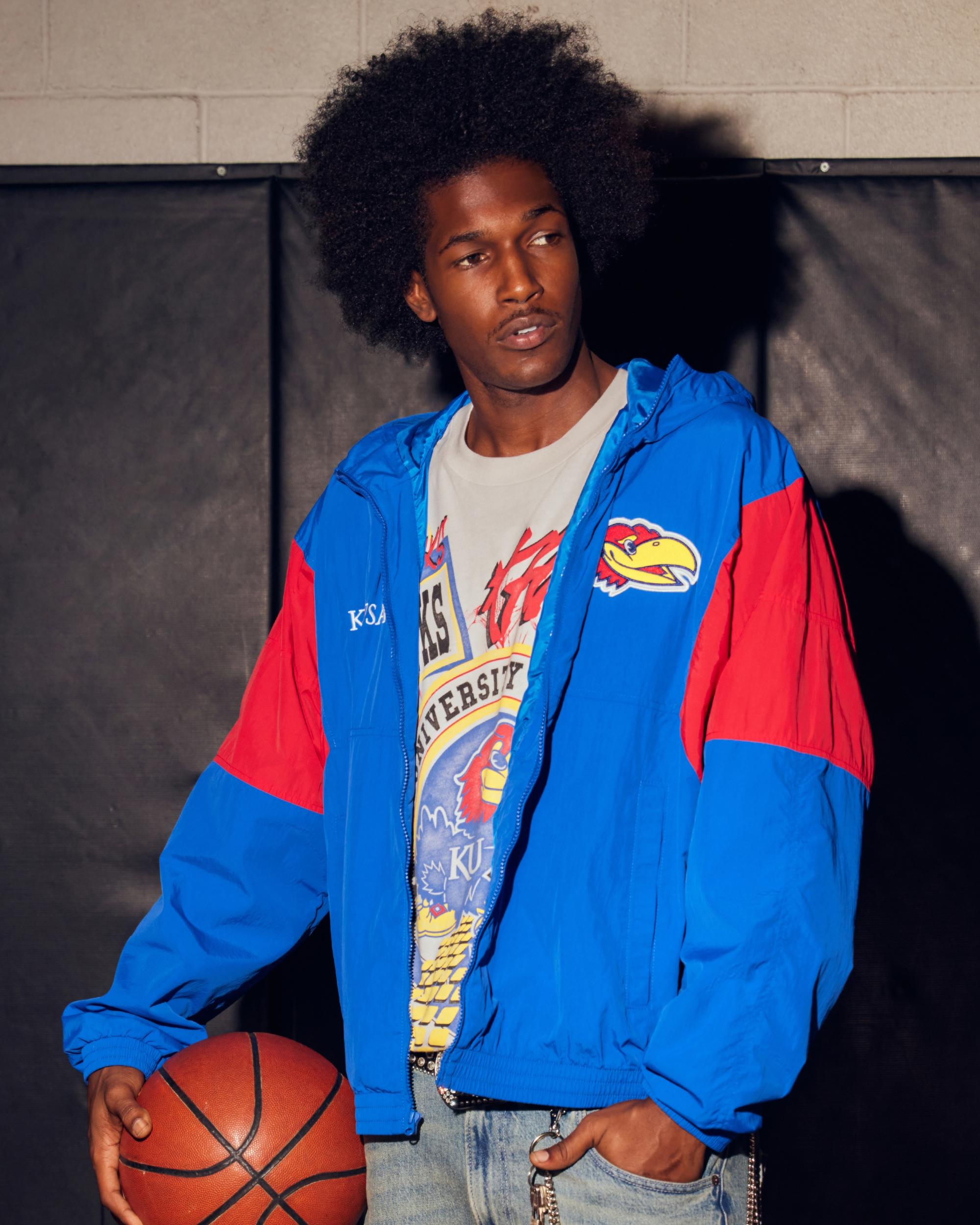 Kansas Jayhawks Graphic Hooded Windbreaker Jacket Product Image