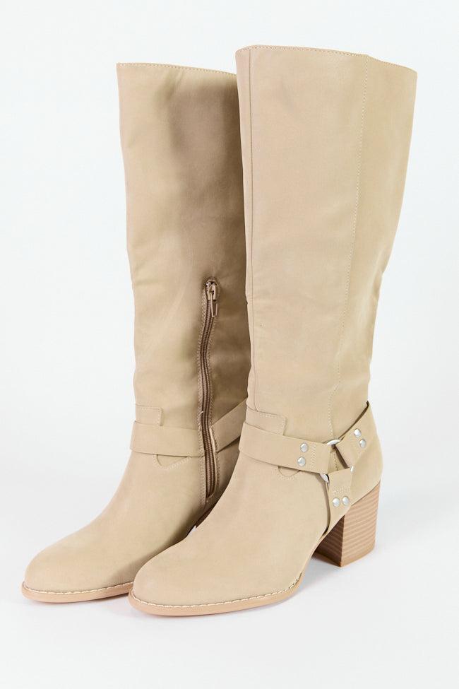 Hendrix Taupe Moto Tall Boots FINAL SALE Product Image
