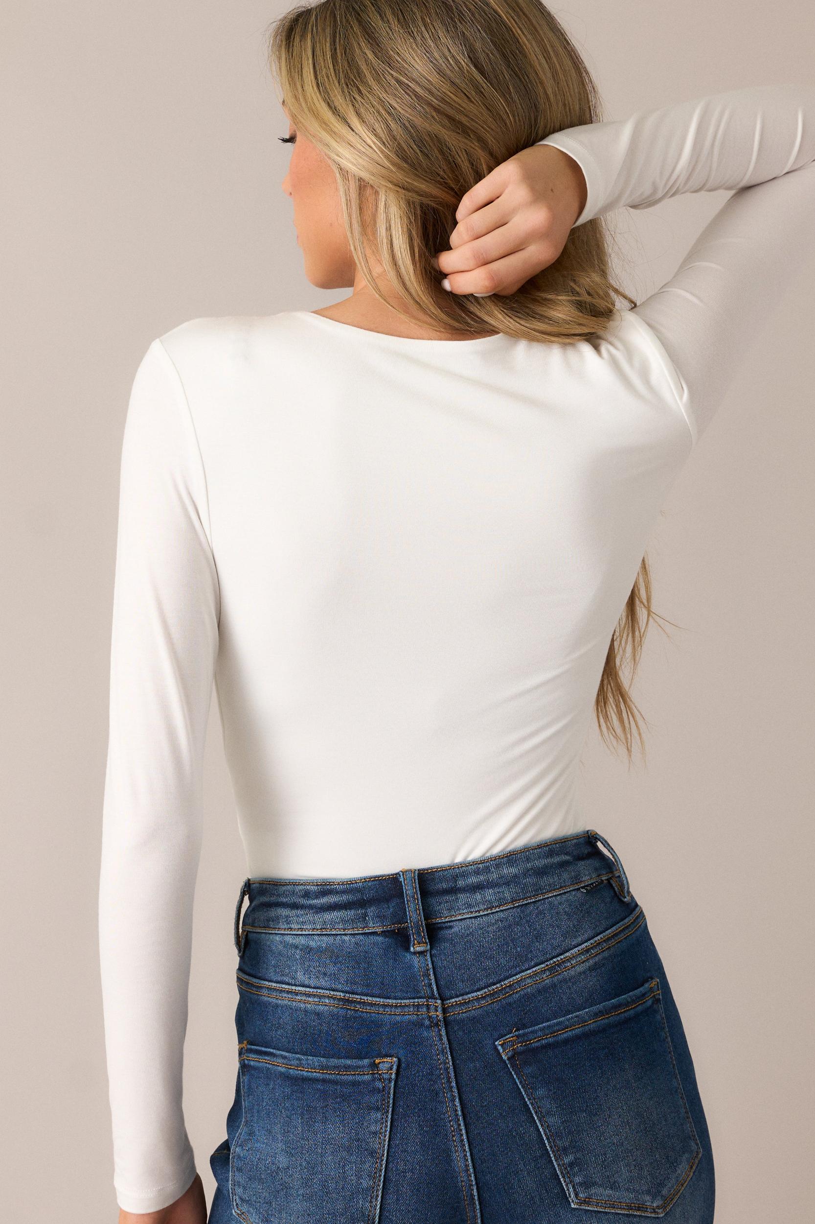 Center Of Attention White Bodysuit Product Image
