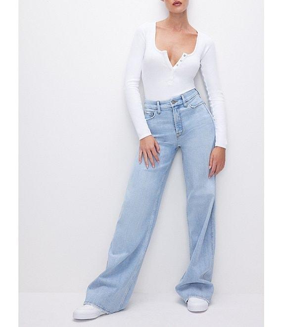 Good American Good Skate Wide Leg Jeans Product Image