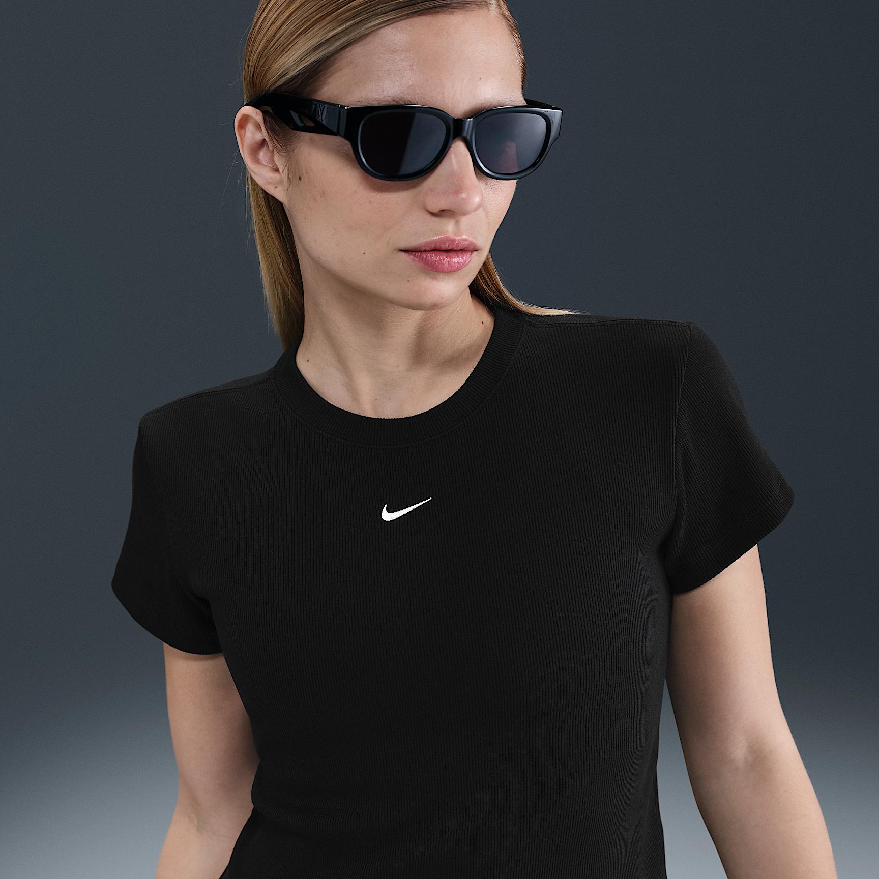 Womens Nike Sportswear Tight Ribbed Short-Sleeve T-Shirt | HV4994-010 Product Image