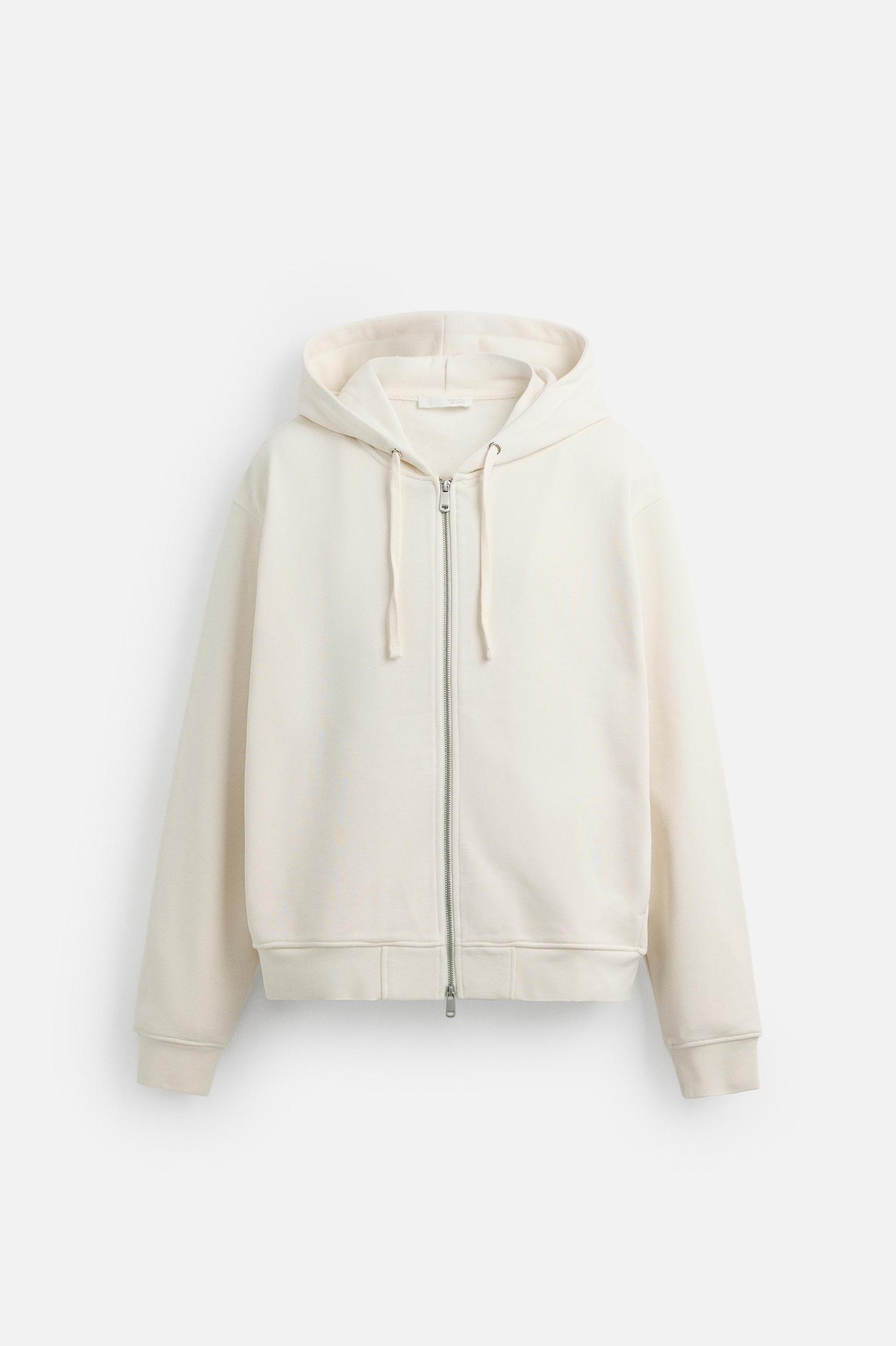 BASIC HOODED ZIP-UP SWEATSHIRT Product Image