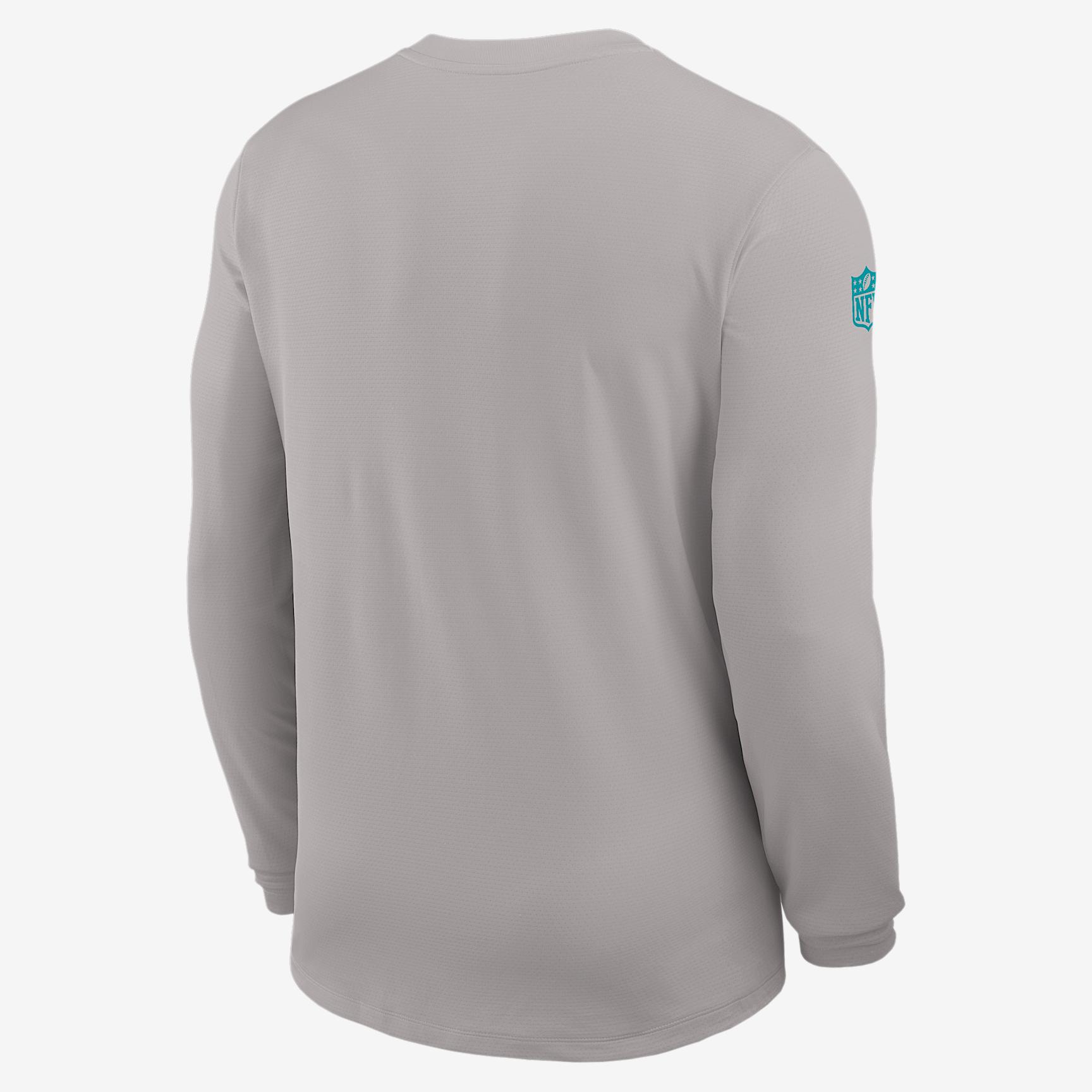 Miami Dolphins Sideline Coach Nike Mens Dri-FIT NFL Long-Sleeve Top | 03B10DPT9P-81D Product Image