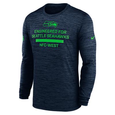 Seattle Seahawks Sideline Team Issue Velocity Nike Mens Dri-FIT NFL Long-Sleeve T-Shirt | 02EQ41S78-QVX Product Image