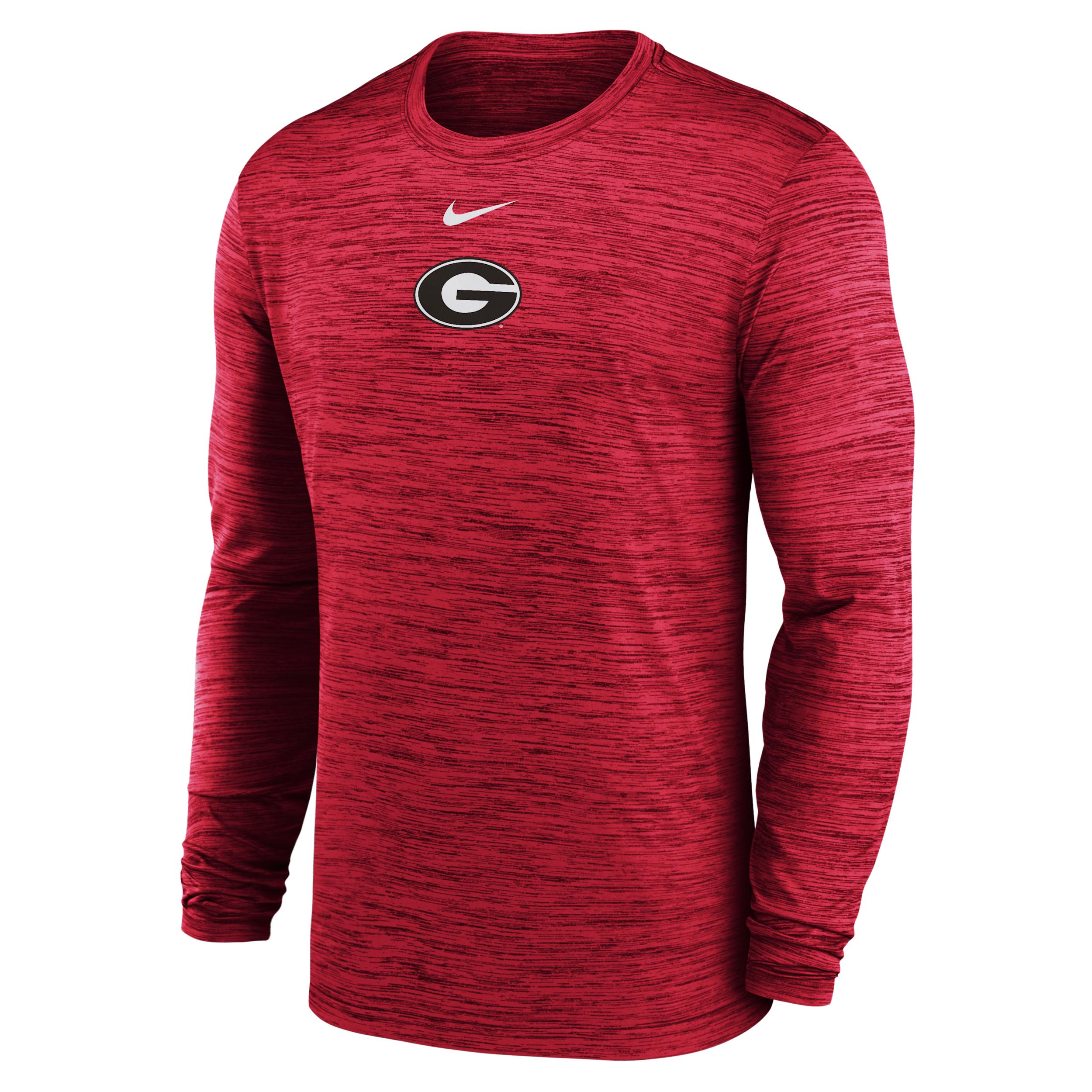 Georgia Sideline Velocity Nike Mens Dri-FIT College Long-Sleeve T-Shirt | 02EQ65NNGB-UJZ Product Image