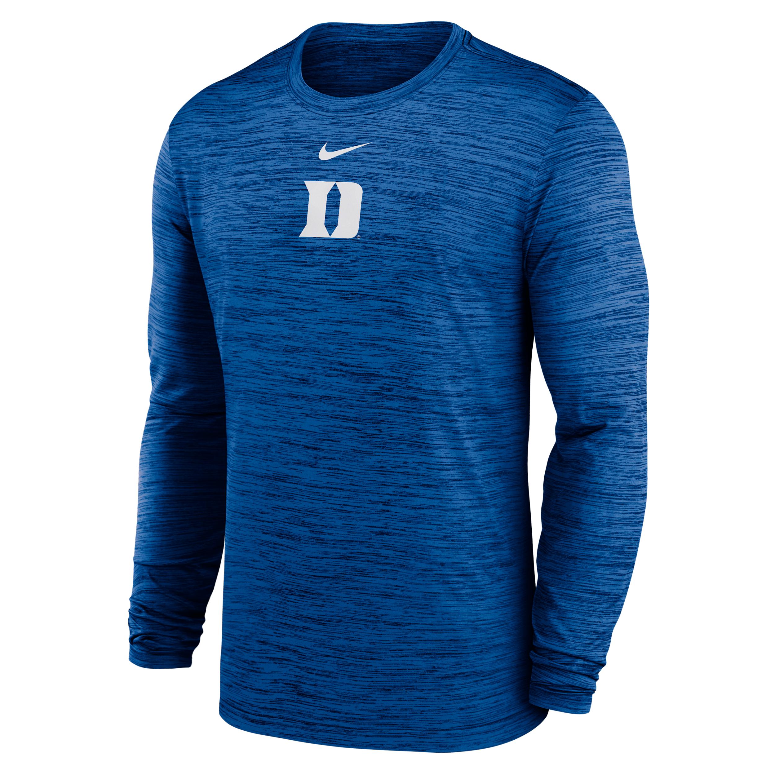 Duke Sideline Velocity Nike Men's Dri-FIT College Long-Sleeve T-Shirt Product Image