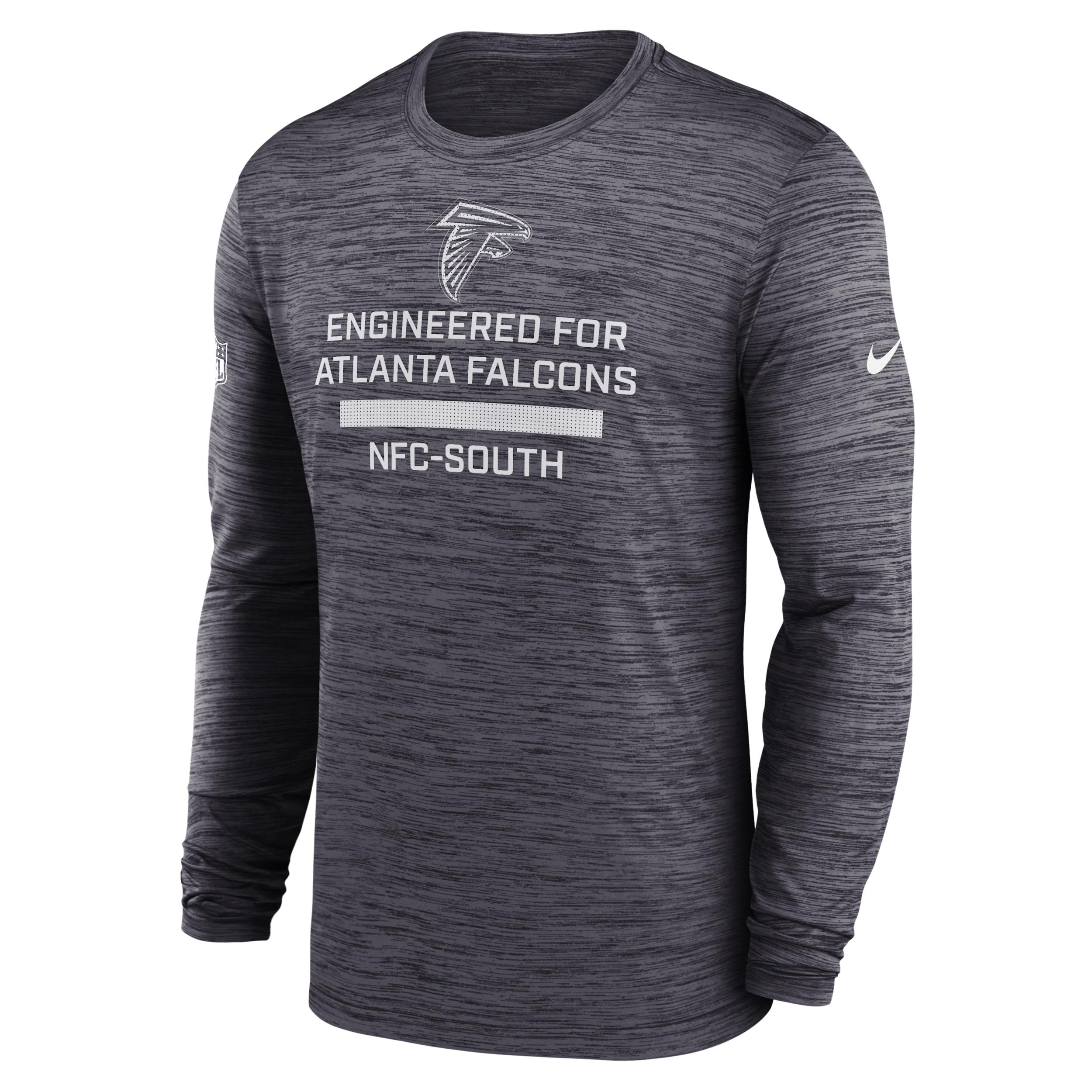 Atlanta Falcons Sideline Team Issue Velocity Nike Mens Dri-FIT NFL Long-Sleeve T-Shirt | 02EQ00A96-QVX Product Image