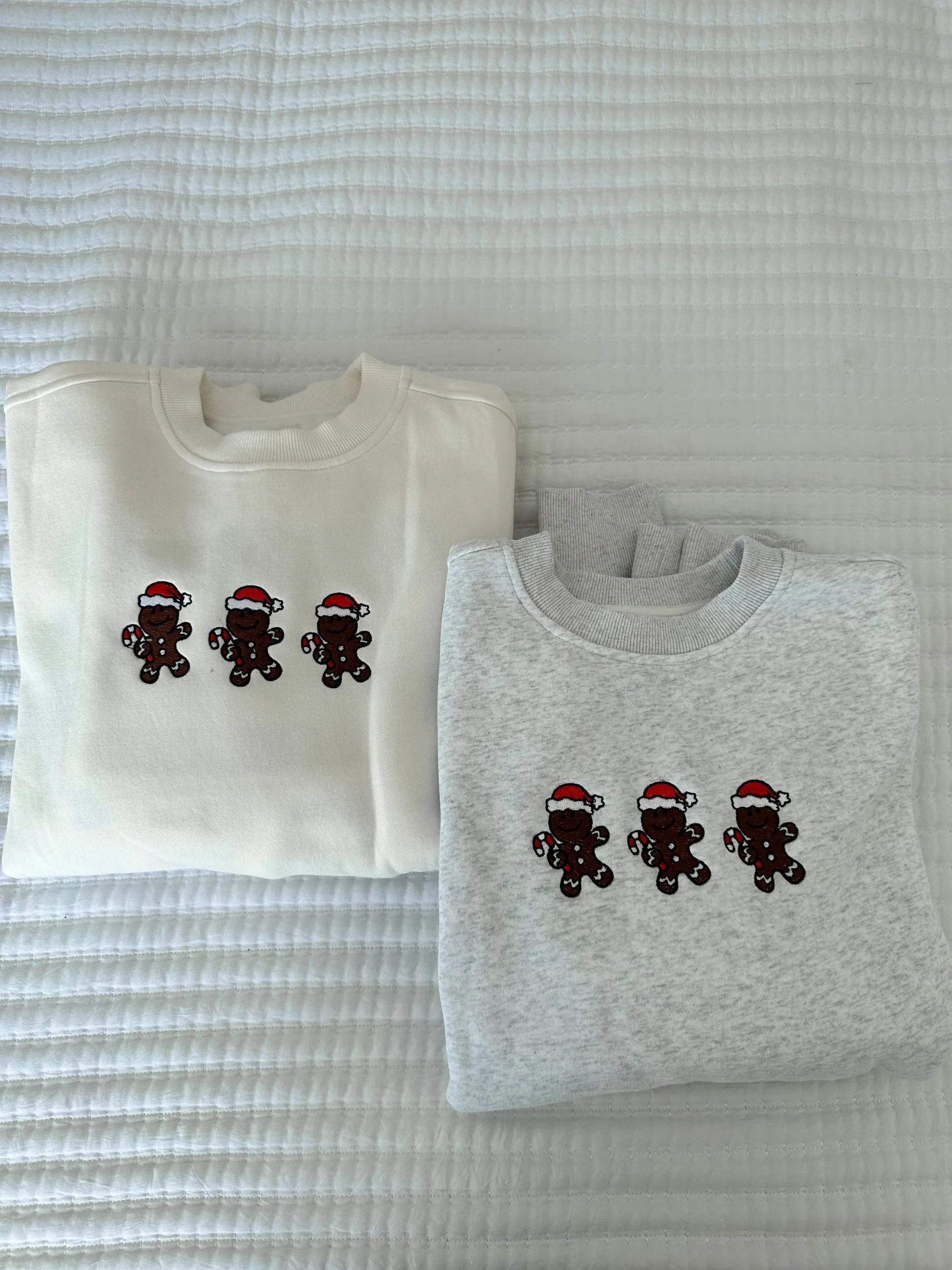 Ivory Gingerbread Recipe Christmas Embroider Sweatshirt Product Image
