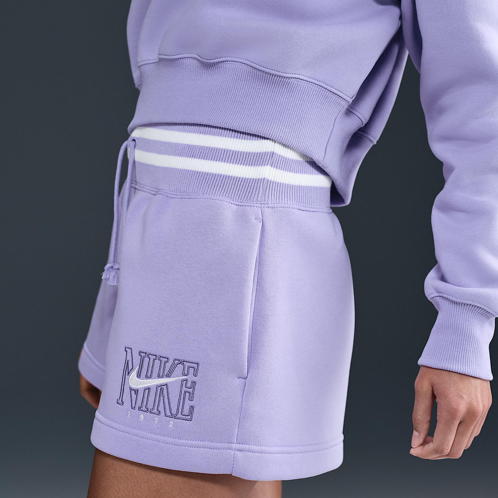 Womens Nike Sportswear Phoenix Fleece High-Waisted Loose Graphic Shorts | HJ1288-533 Product Image