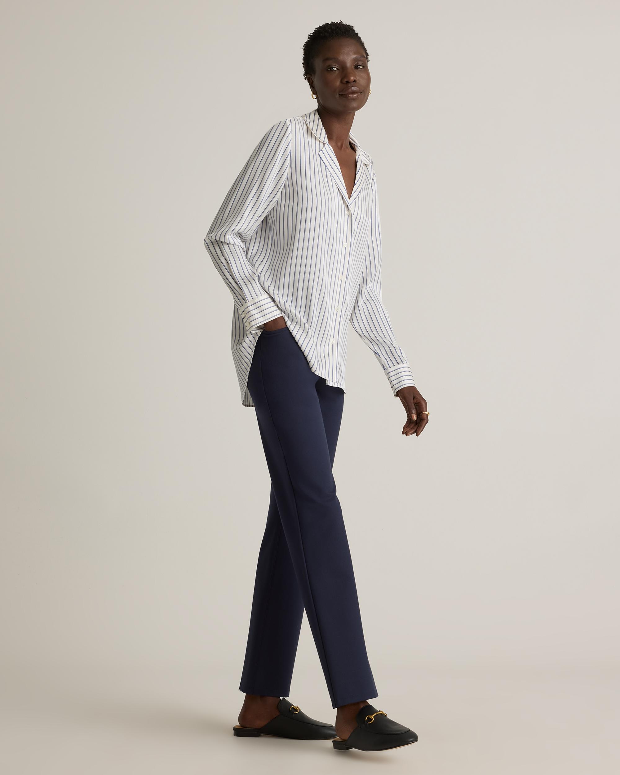 Quince | Women's Washable Stretch Silk Notch Collar Blouse Product Image