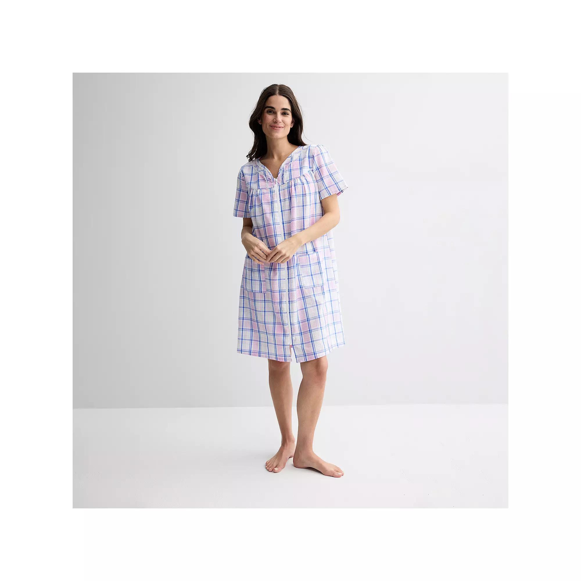 Petite Croft & Barrow® Woven Zip Sleep Robe, Women's,  Product Image
