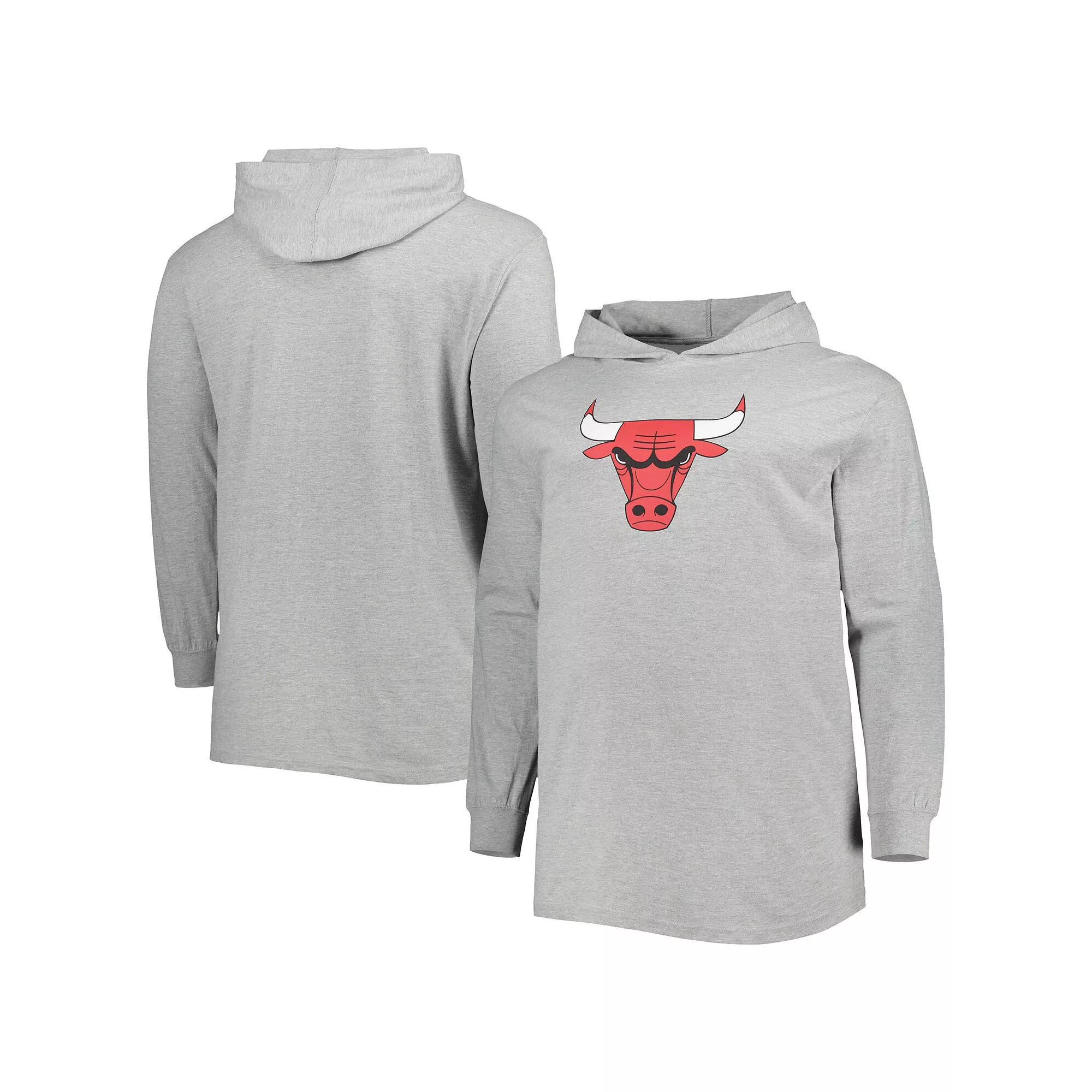 Men's Fanatics Branded Heather Gray Chicago Bulls Big & Tall Pullover Hoodie,  Product Image