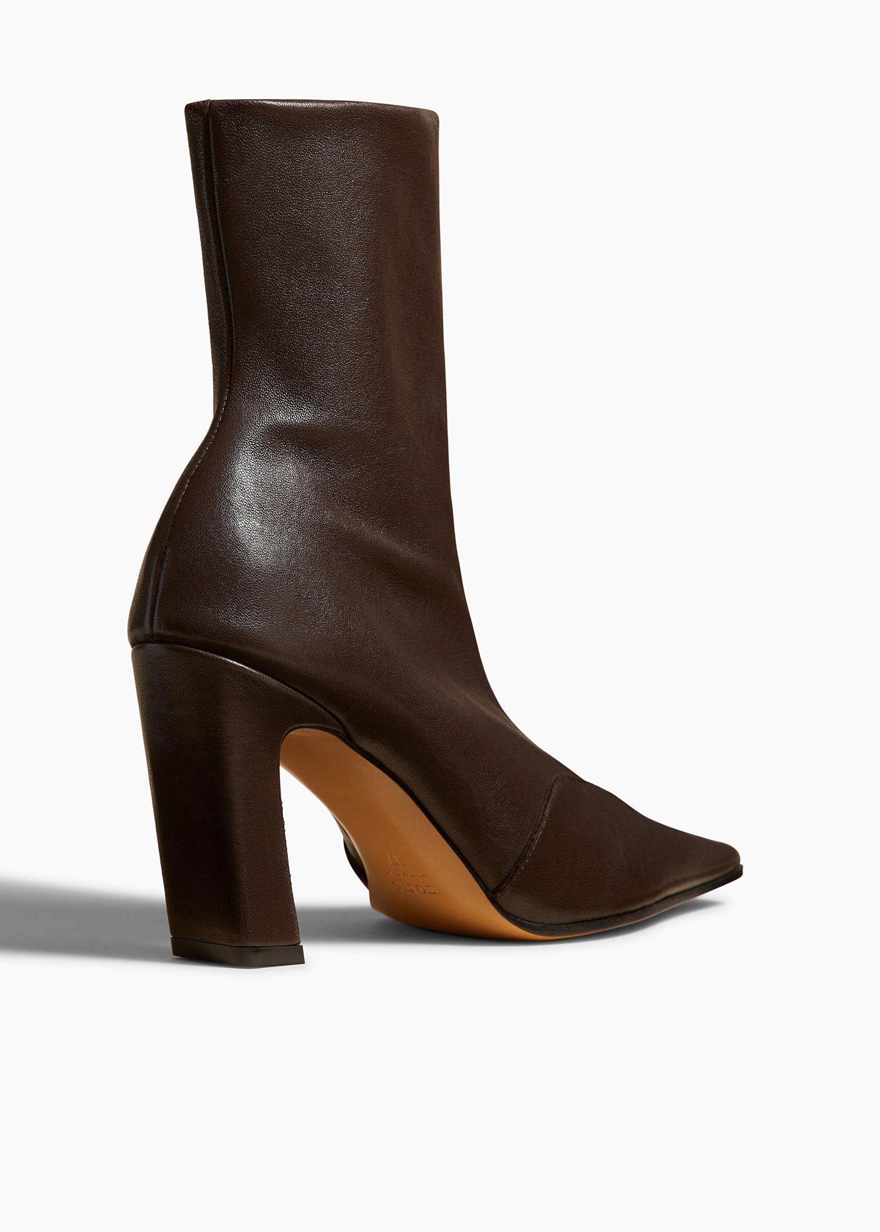 Nevada Stretch High Boot in Dark Brown Nappa Leather Product Image