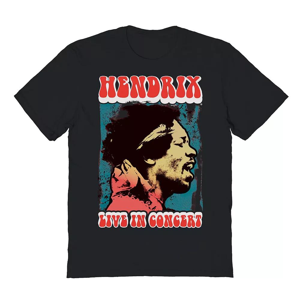 Men's Jimi Hendrix Live In Concert Graphic Tee, Size: XXL, Black Product Image