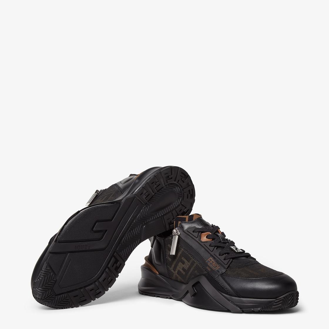 Fendi Flow SneakersBlack leather low-tops Product Image