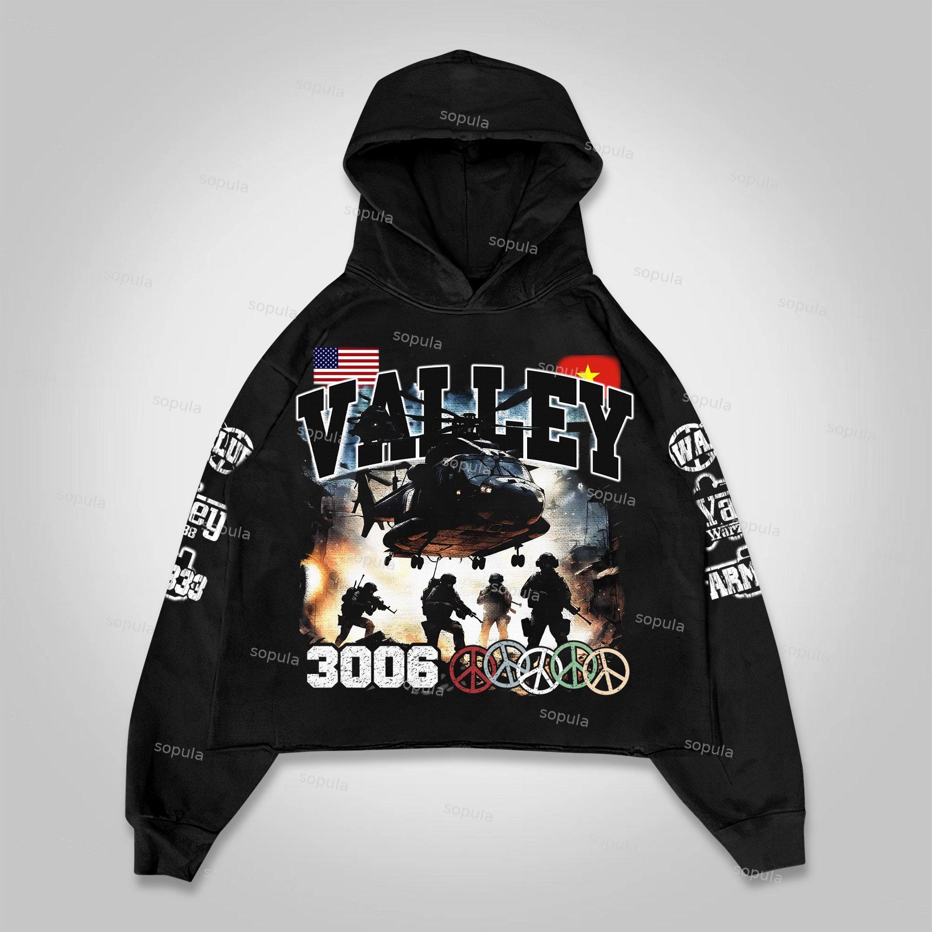 Sopula Men's Warzone Graphic Cropped Hoodie Product Image