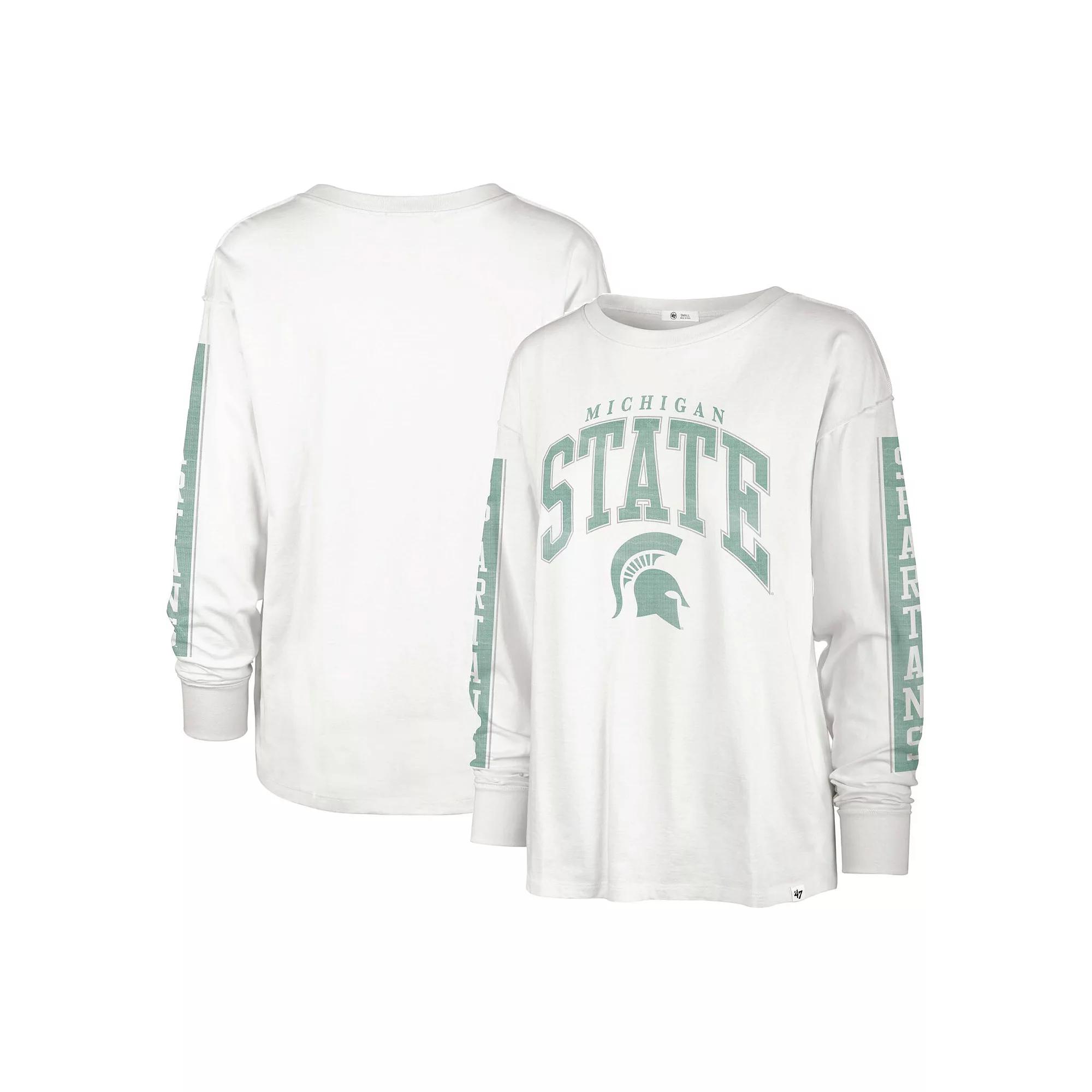 Women's '47 White Michigan State Spartans Statement SOA 3-Hit Long Sleeve T-Shirt, Size: Medium Product Image