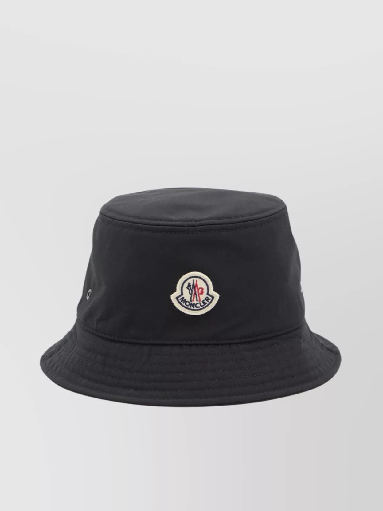 MONCLER Cotton Blend Bucket Hat Accessories In Black Product Image