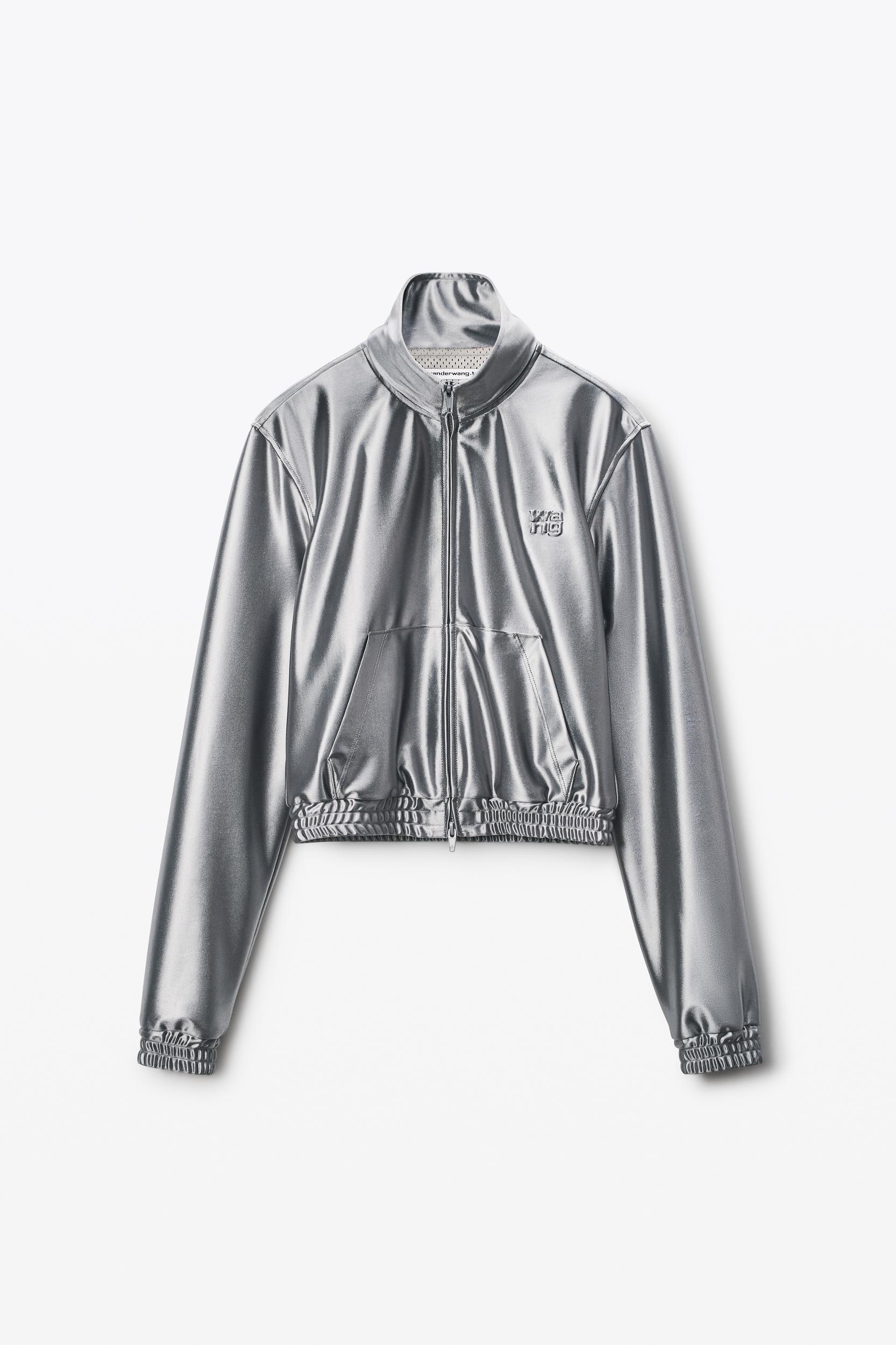 Grey Shrunken Zip-up Jacket Product Image