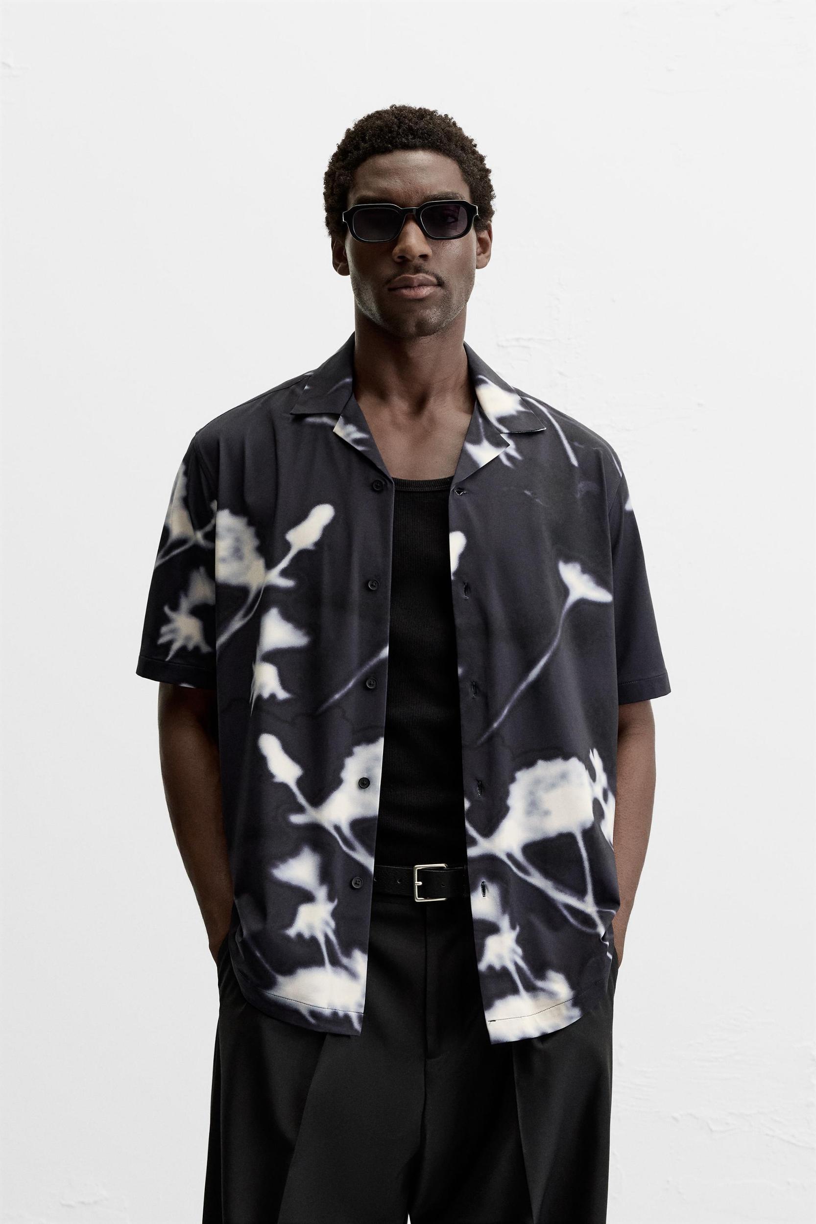 STRETCH FLORAL PRINT SHIRT Product Image