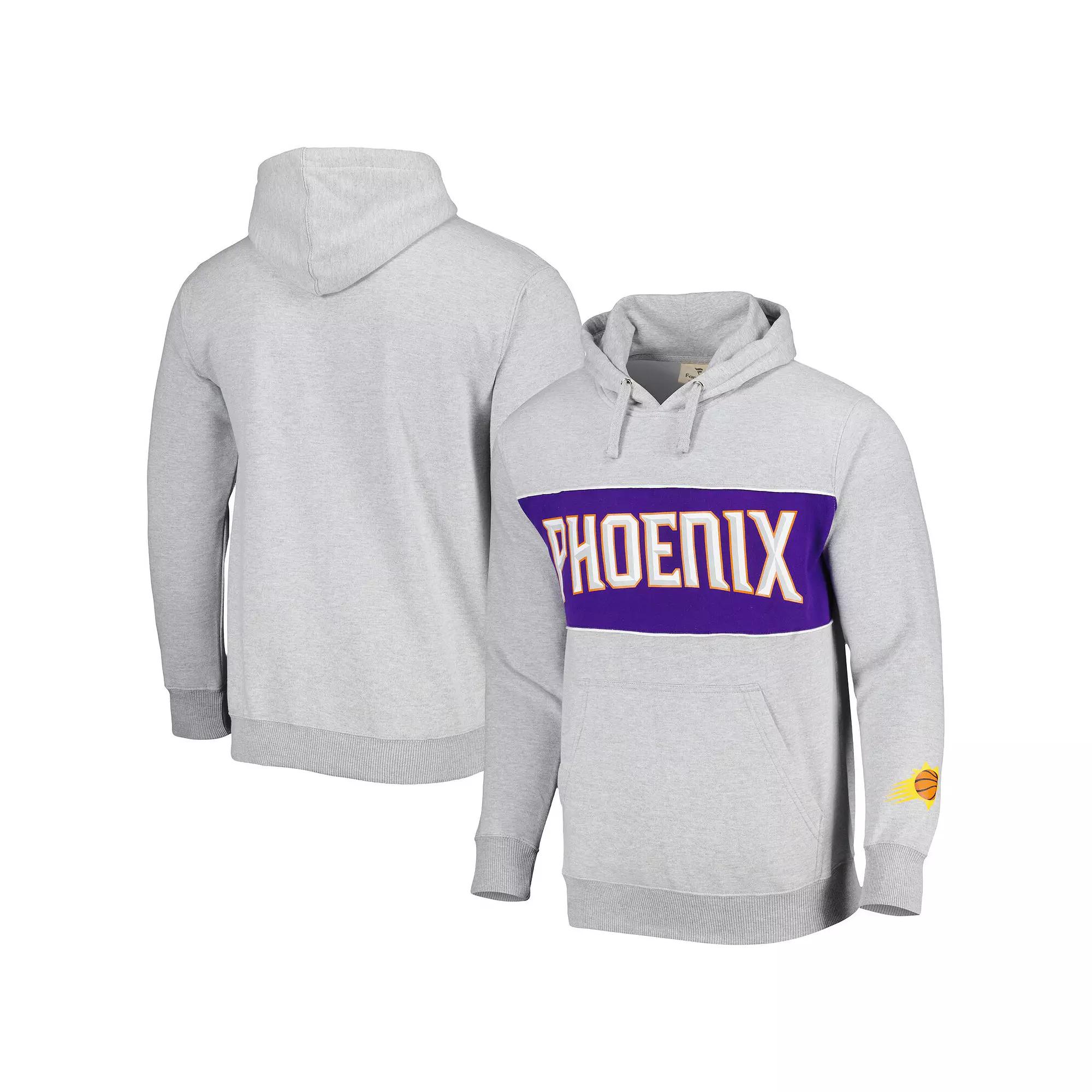 Men's Fanatics Branded Heather Gray Phoenix Suns Wordmark French Terry Pullover Hoodie,  Product Image