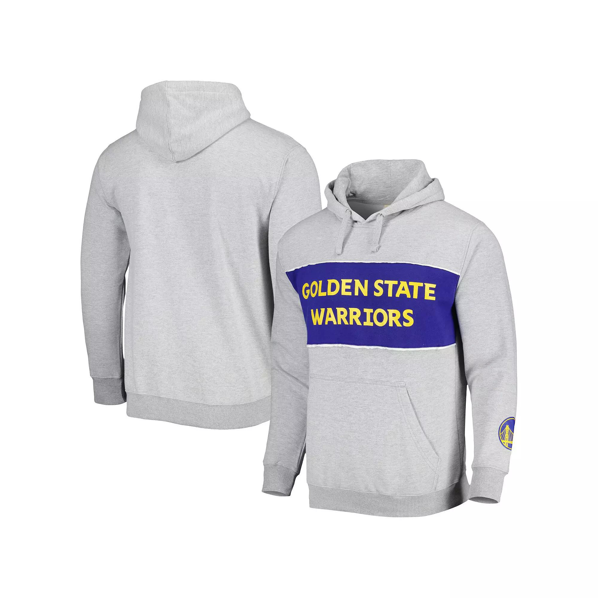 Men's Fanatics Branded Heather Gray Golden State Warriors Wordmark French Terry Pullover Hoodie,  Product Image